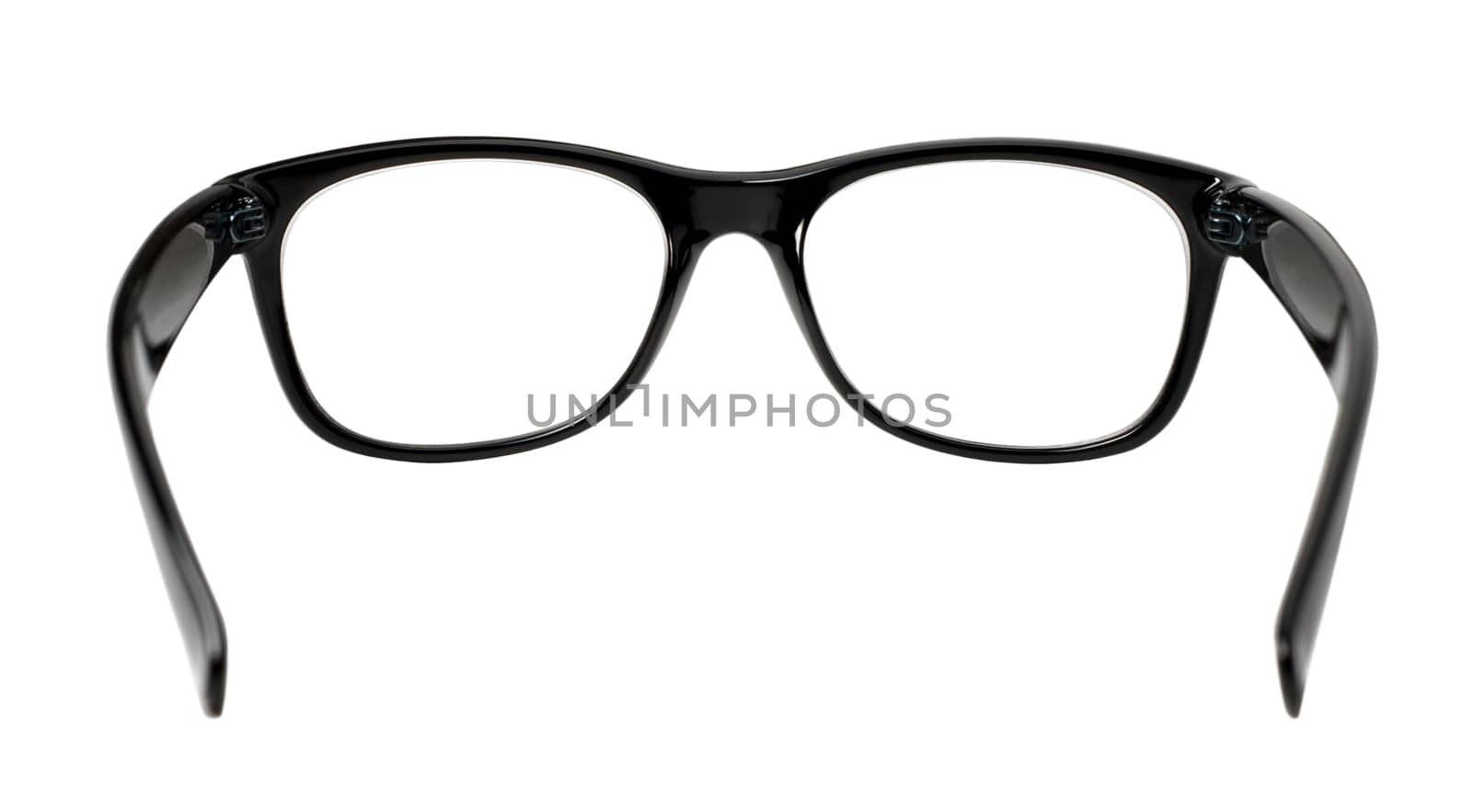 black eye glasses isolated on white background