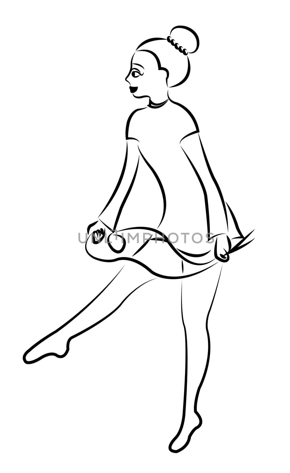 gymnast girl performing, vector by Dr.G