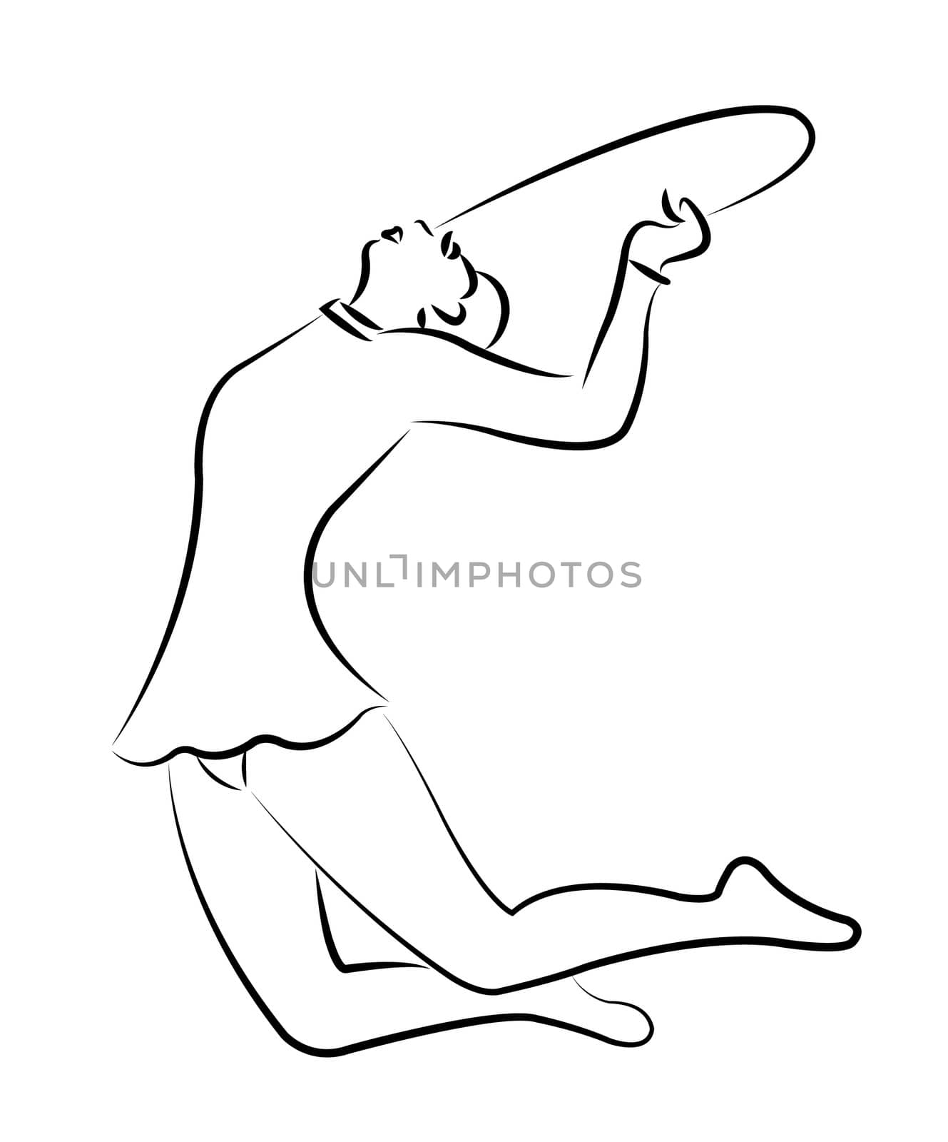 gymnast girl performing, vector by Dr.G
