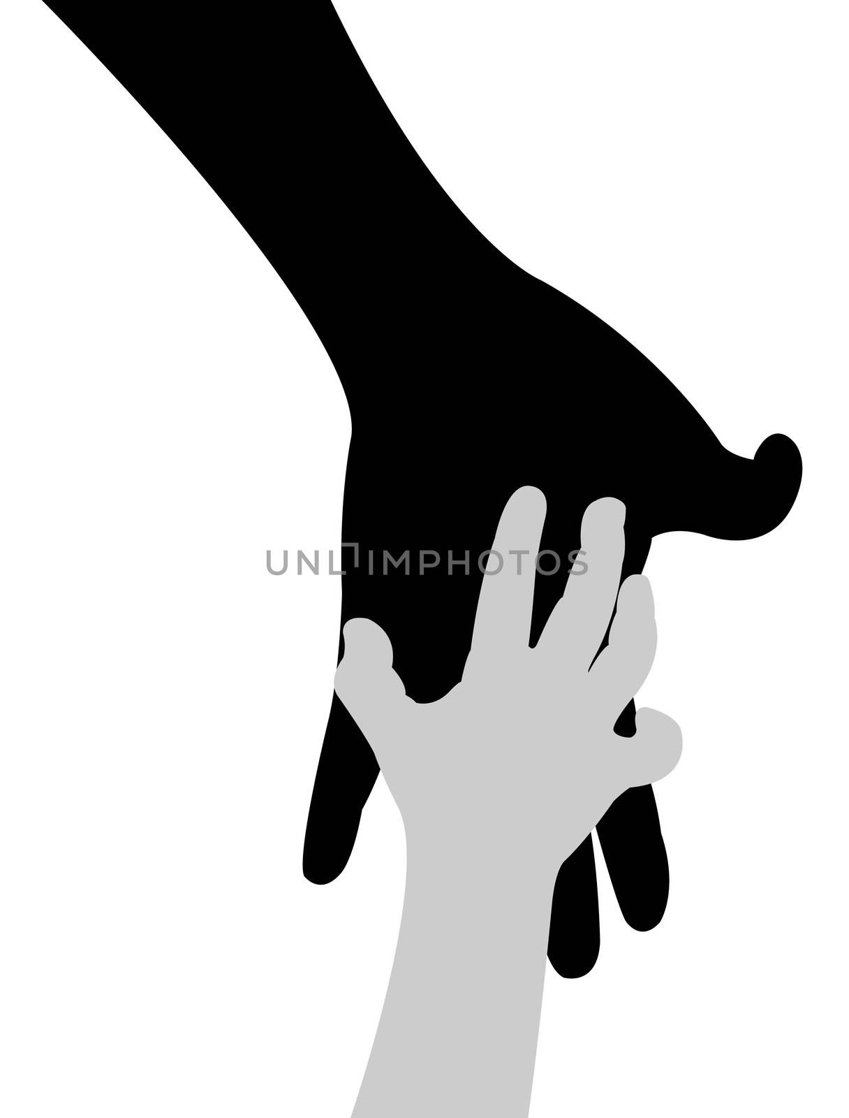 hand in hand silhouette vector by Dr.G