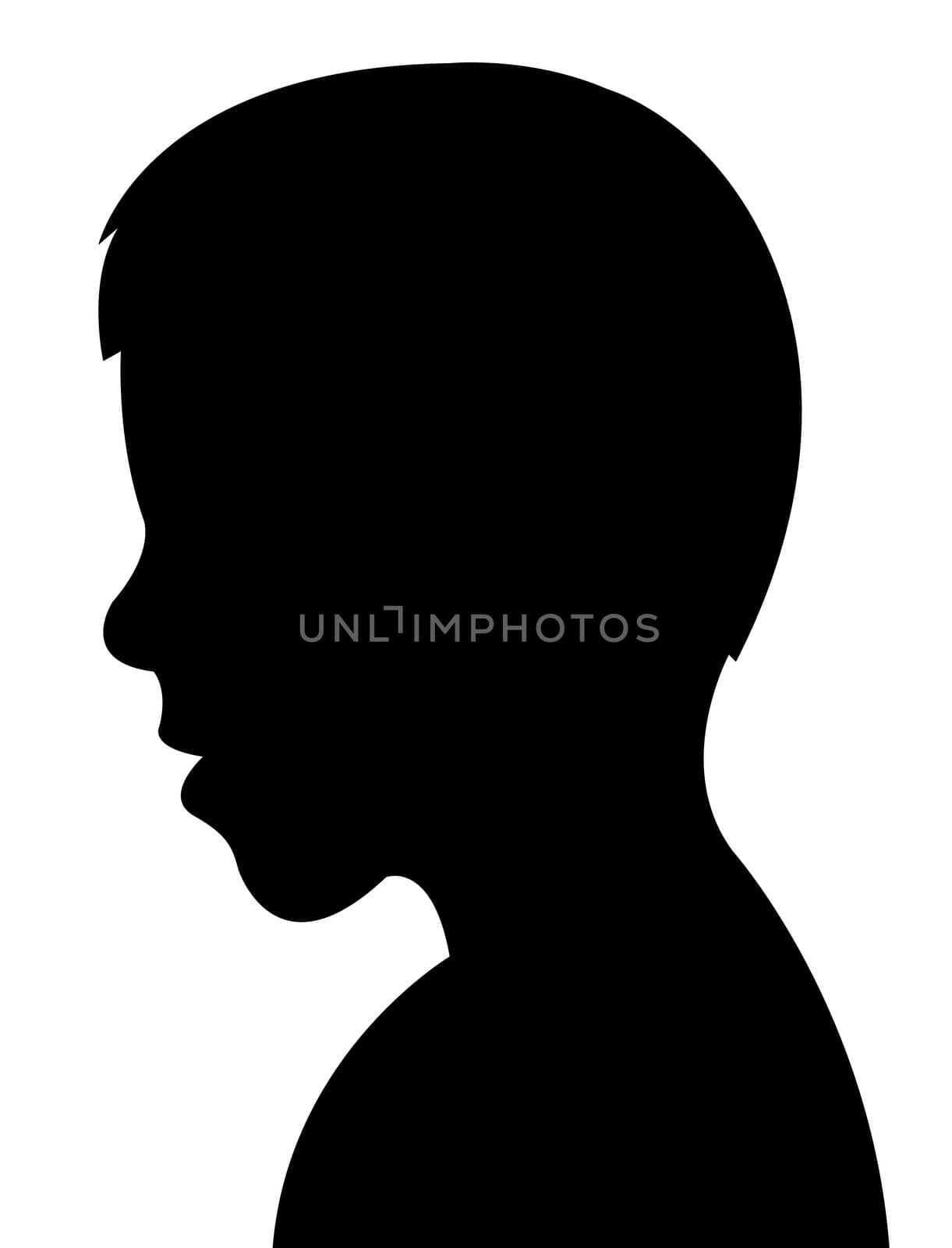 a child head silhouette vector