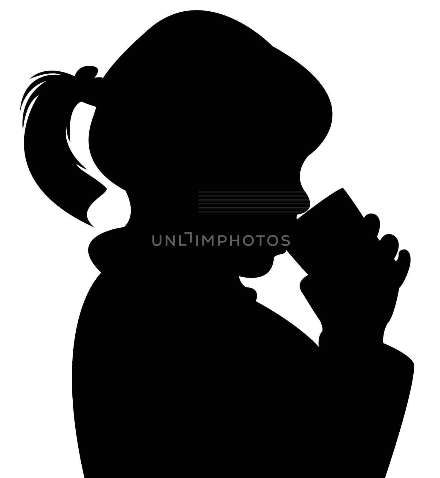 a child drinking water, silhouette vector by Dr.G