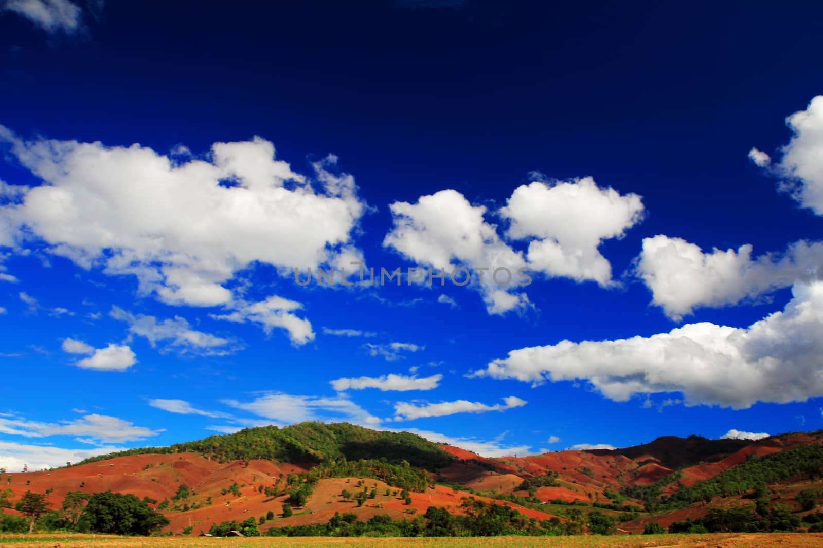bluesky and mountain in chiang rai thailand