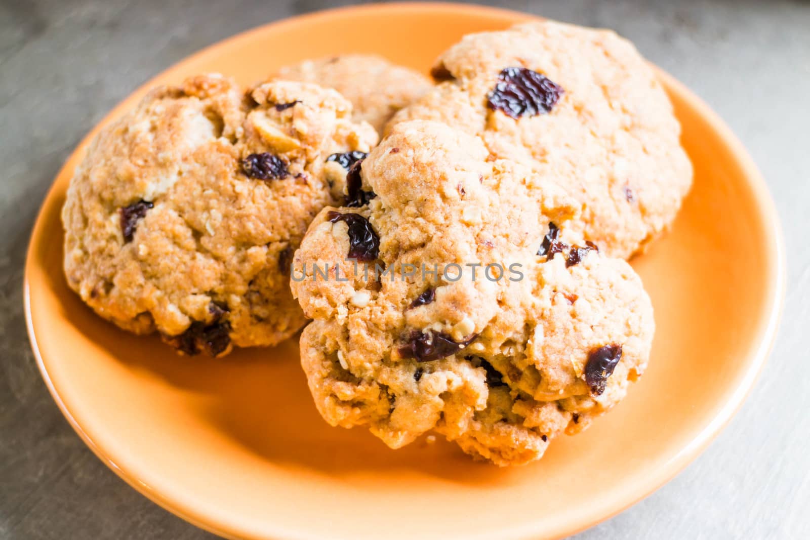 Cereal cookies on the plate by punsayaporn