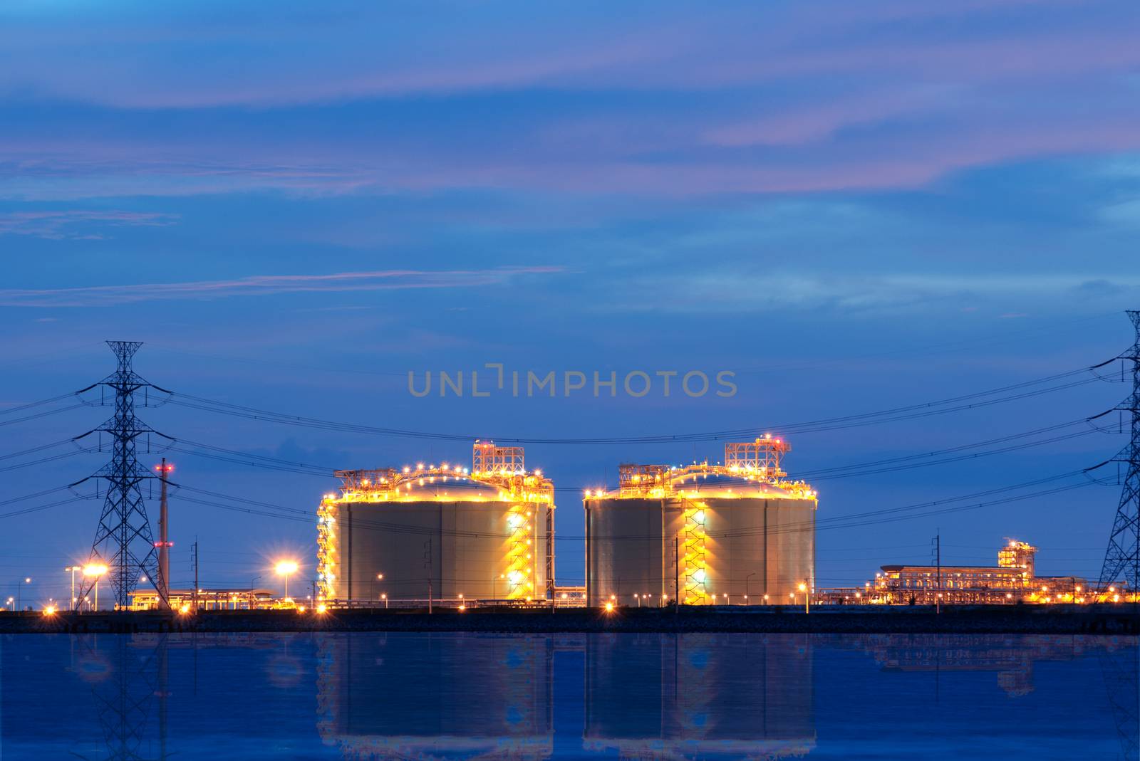 Power stations edge the sea at Rayong, Thailand.