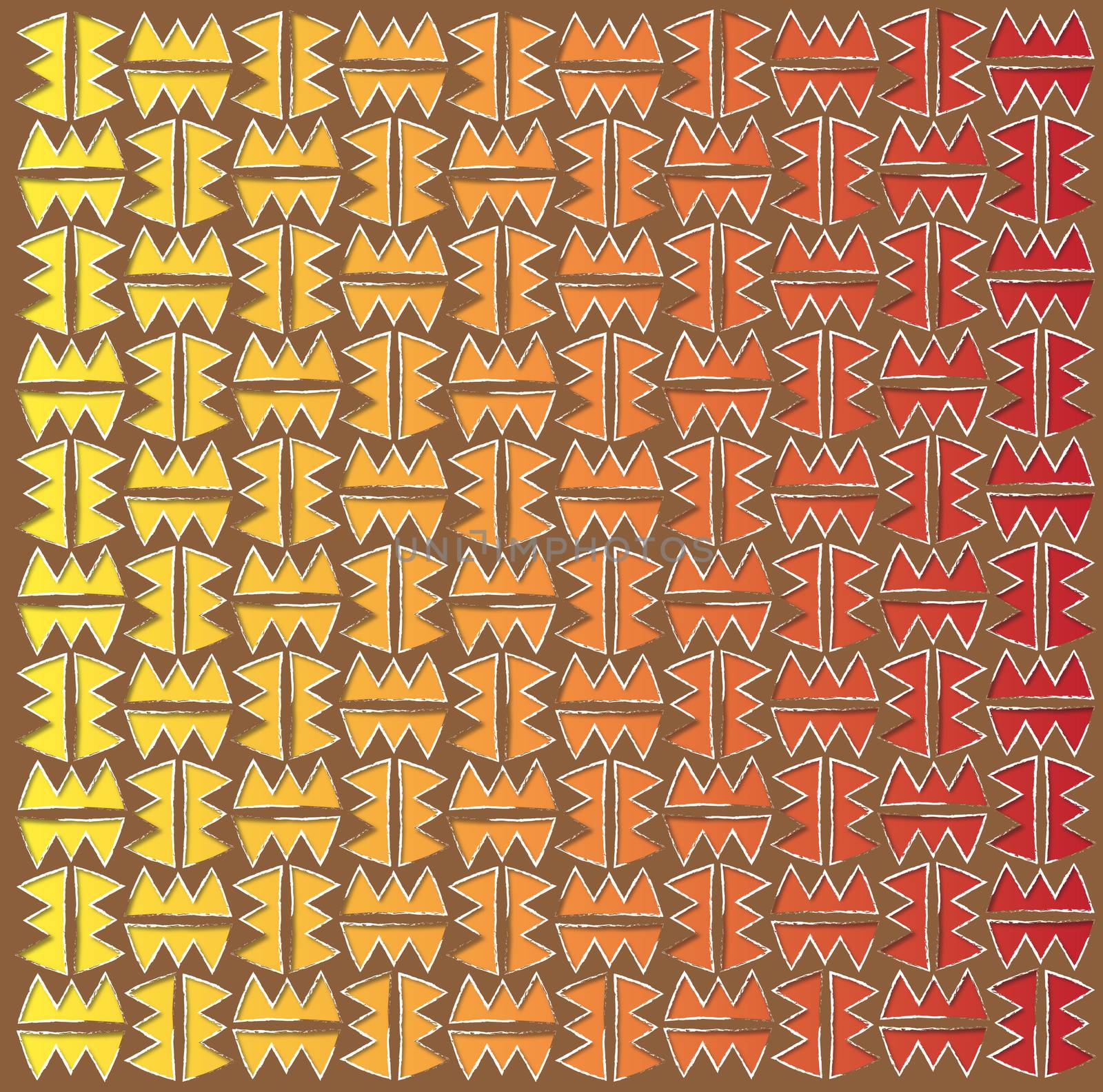 background or fabric Mexican fiery pattern orange and red color