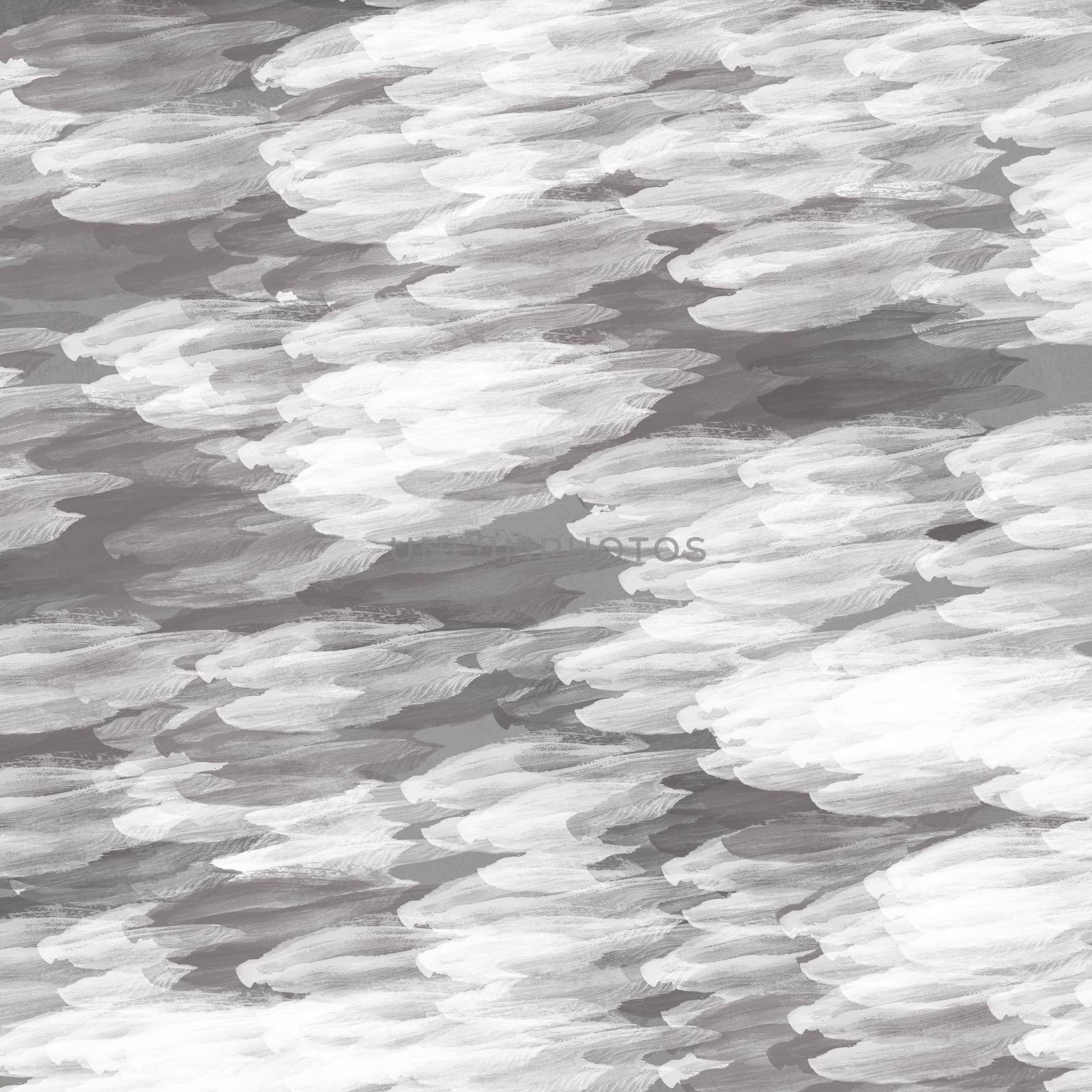 Grey and white brush strokes abstract cloud pattern.