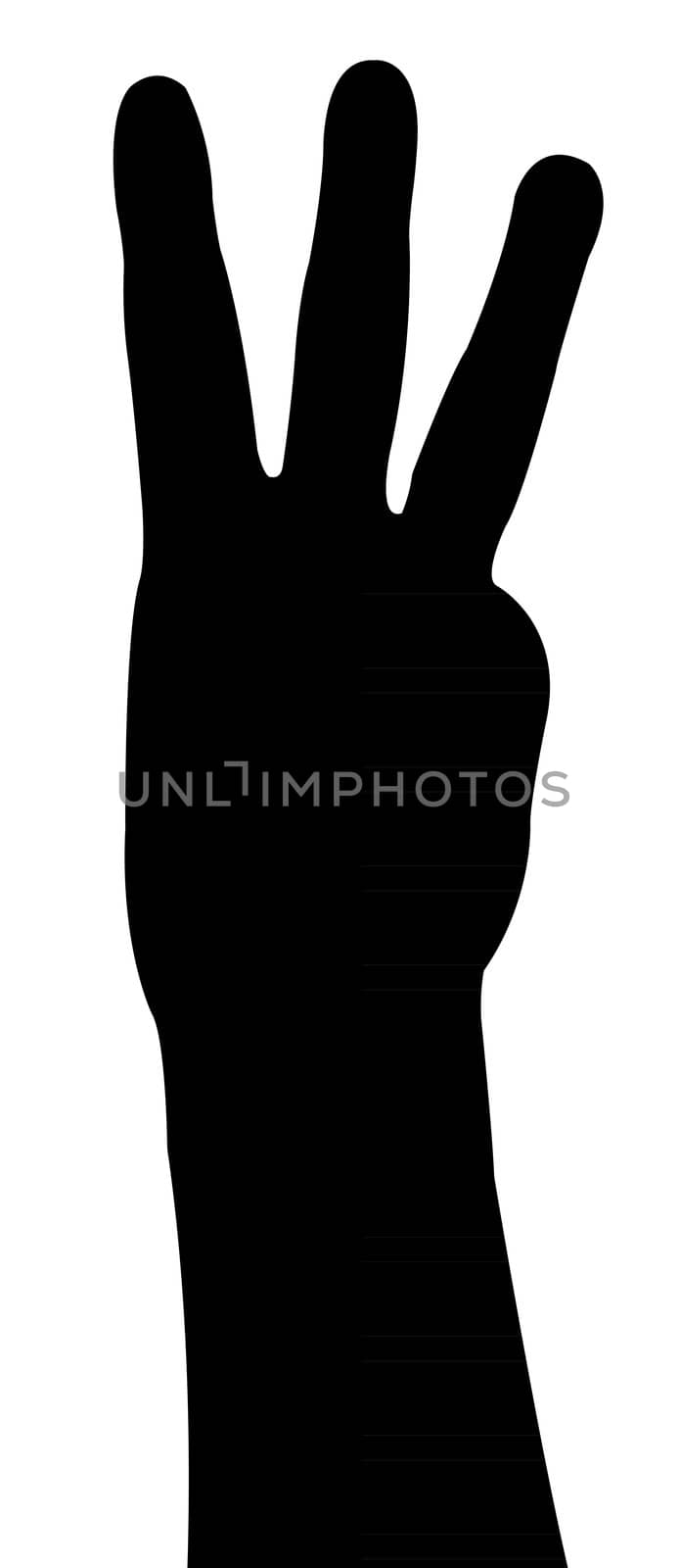 show number tree, hand silhouette, vector by Dr.G