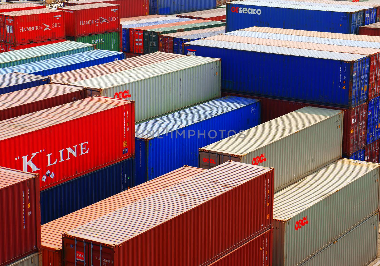 HO CHI MINH CITY, VIET NAM- MAR 19: Colorful container to hold industrial goods at cargo depot, Ho chi Minh city is industry city with many port for international trade, Sai Gon, Vietnam, Mar 19, 2014