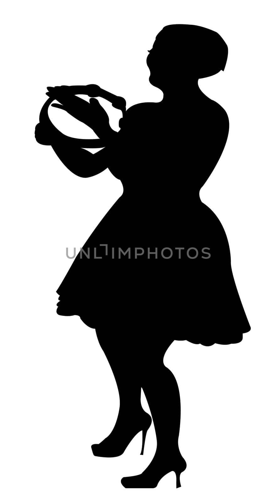 playing tambourine and dancing, vector by Dr.G