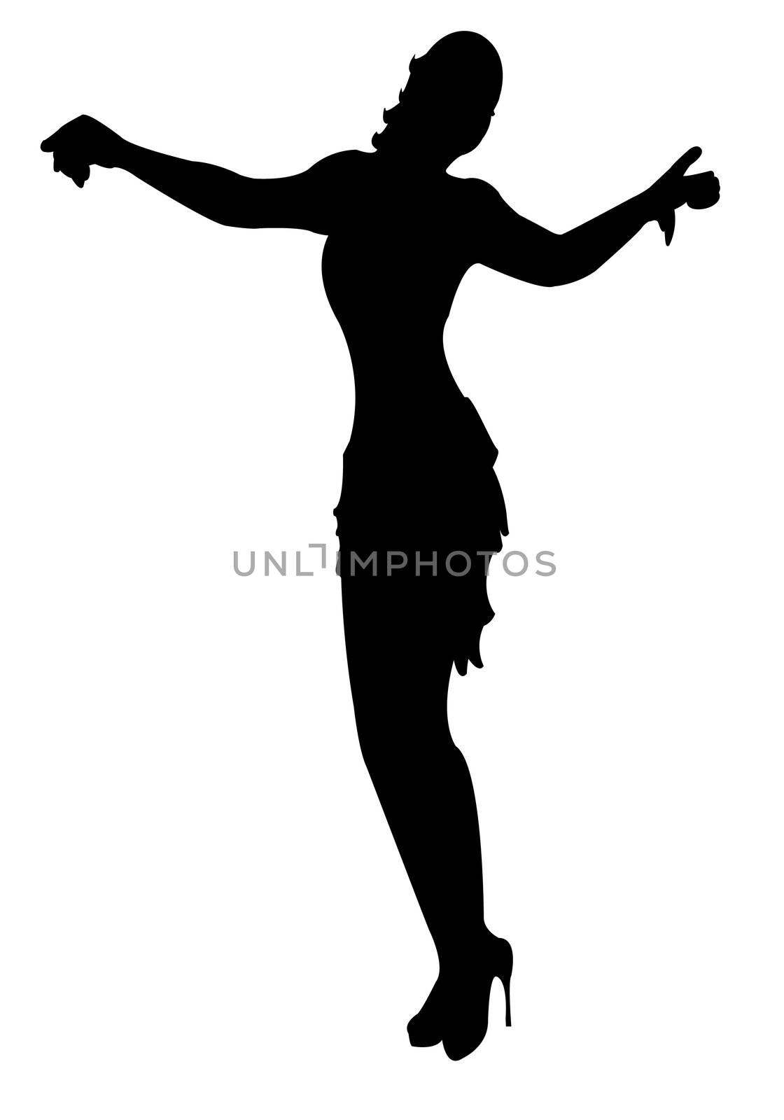 dancing girl silhouette, vector