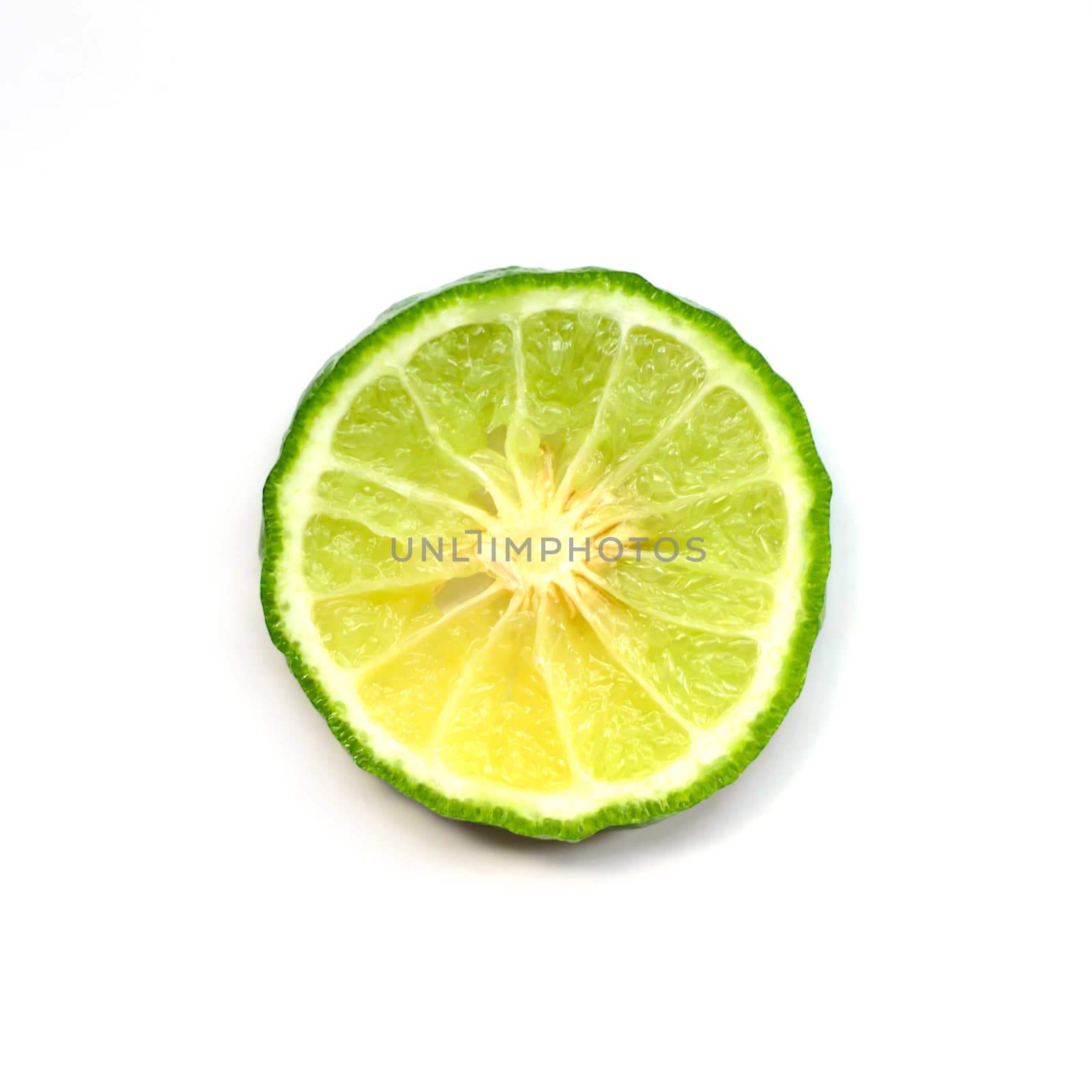 sliced bergamot isolated on white