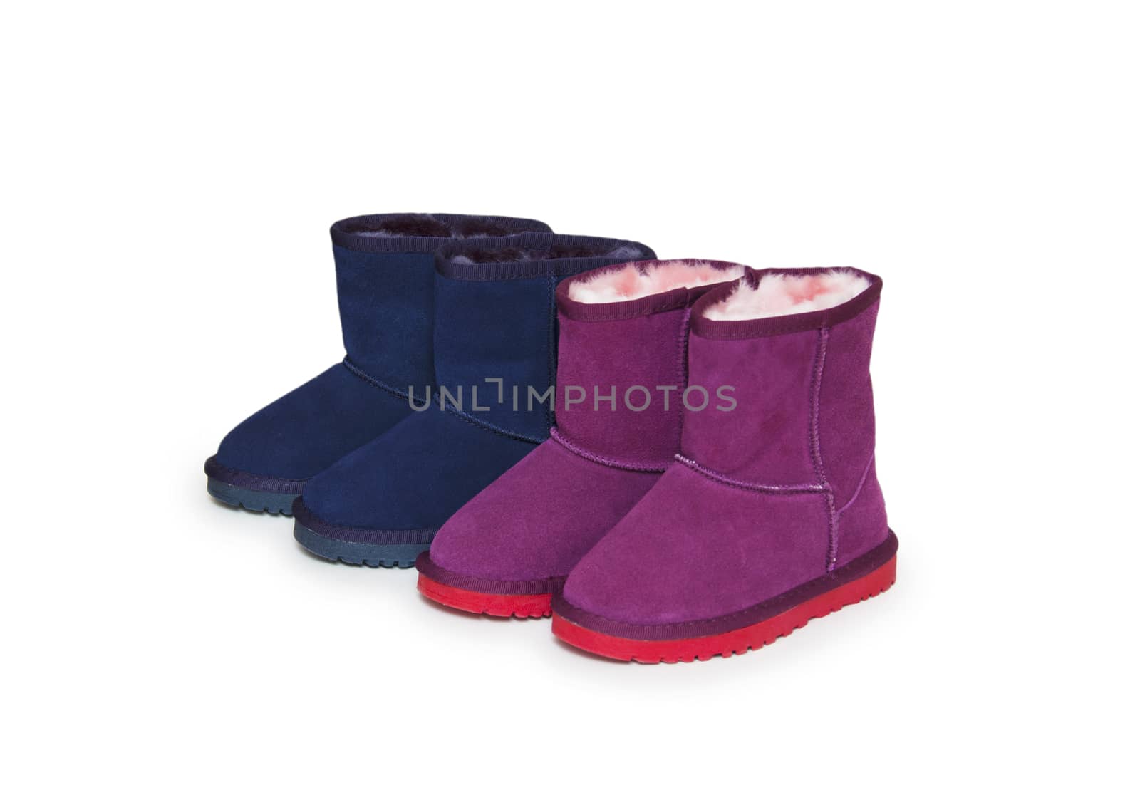 winter boots isolated on white background 