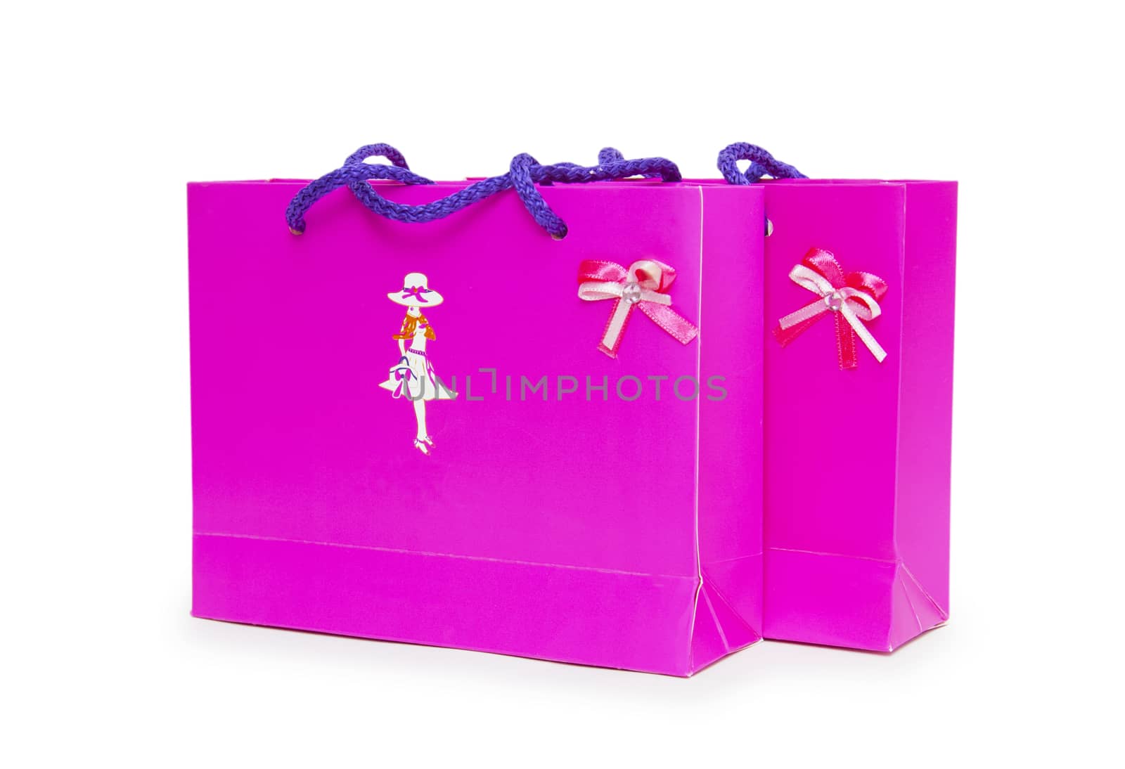 pink gift boxes on white background.  by cocoo