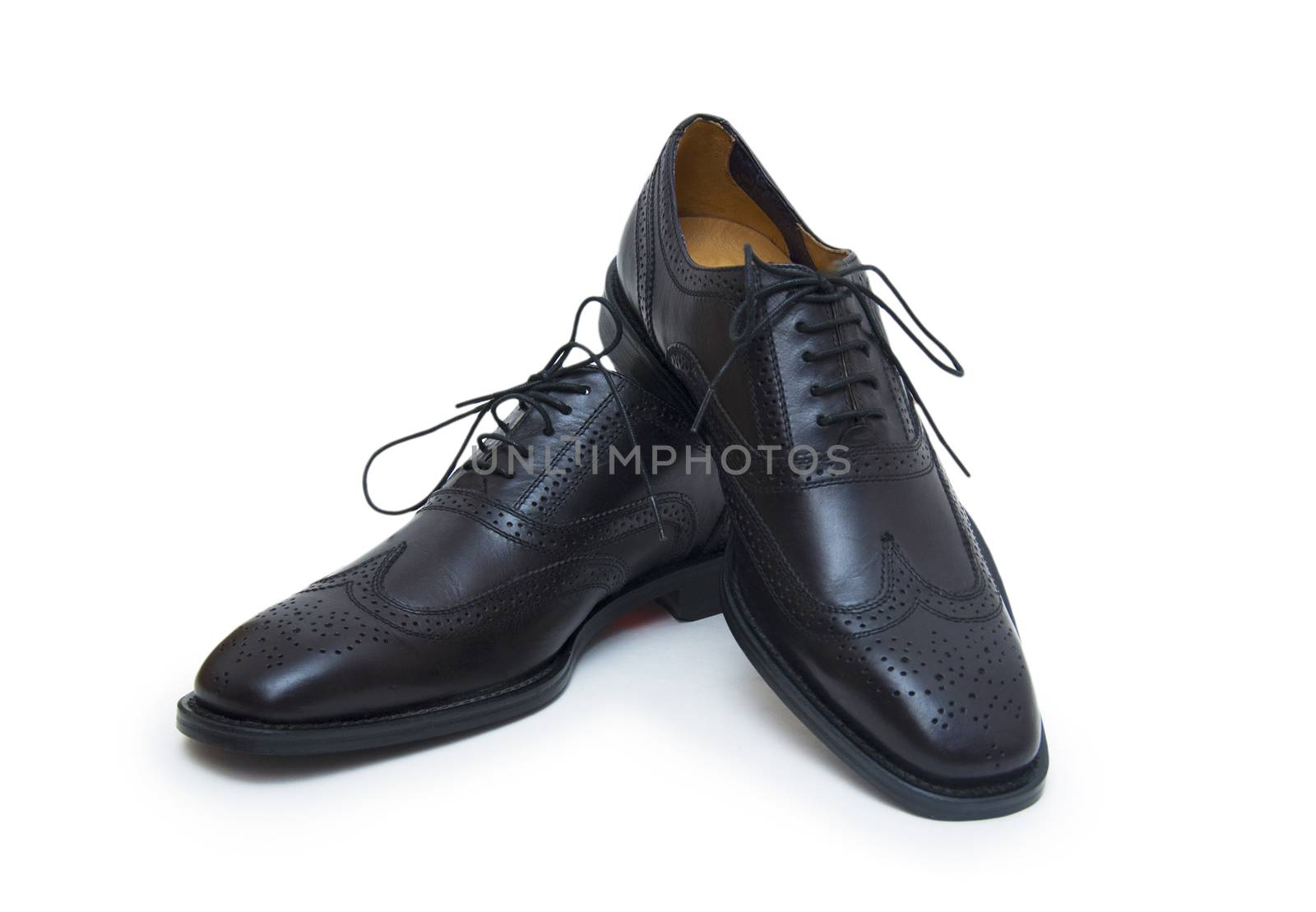 The black man's shoes isolated on white background. 