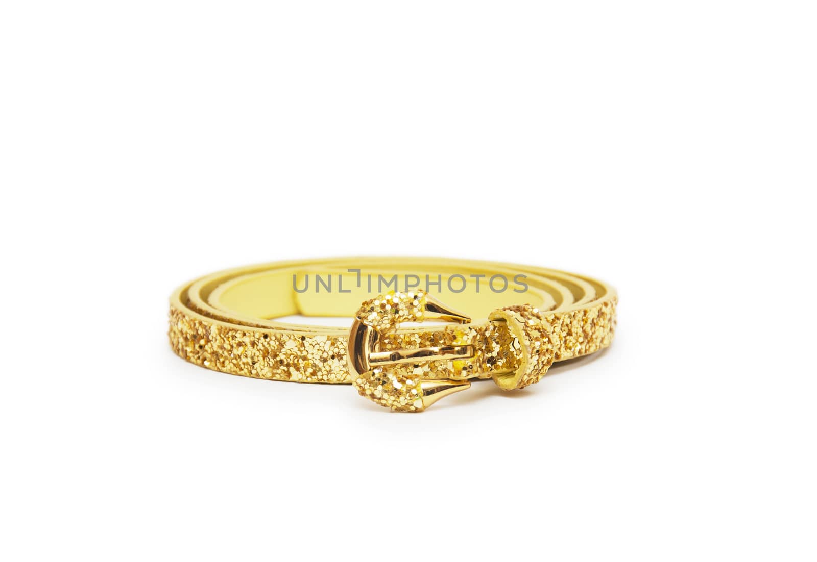 belt gold color isolated