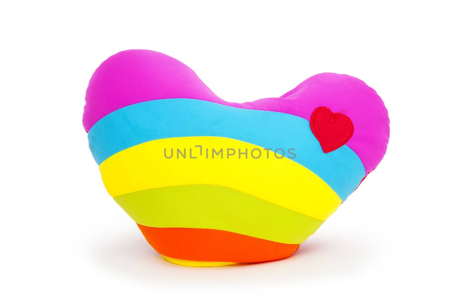 Heart pillow isolated on white background