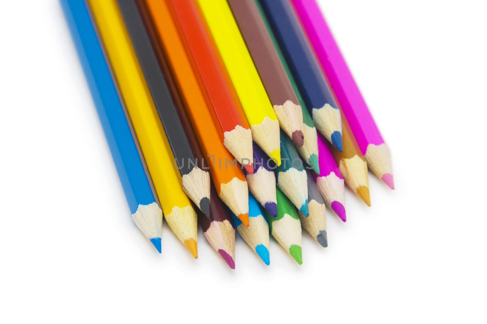 Color pencils isolated on white 