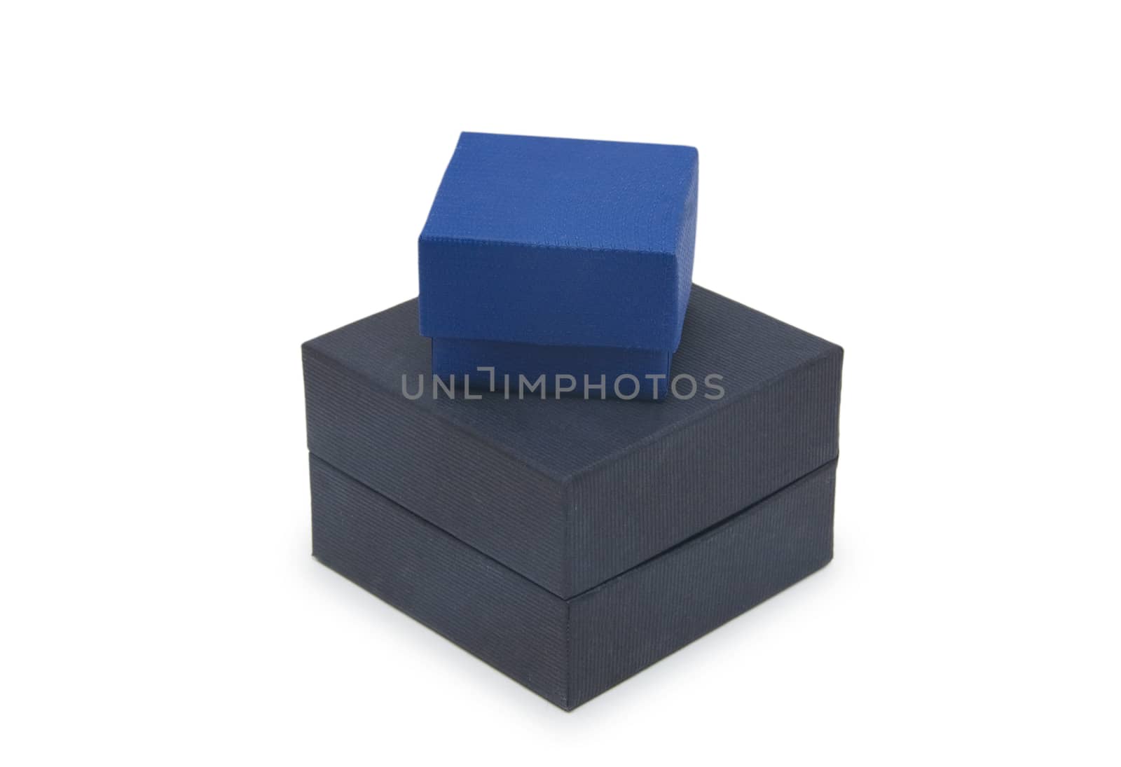 Black and blue boxes isolated on white by cocoo