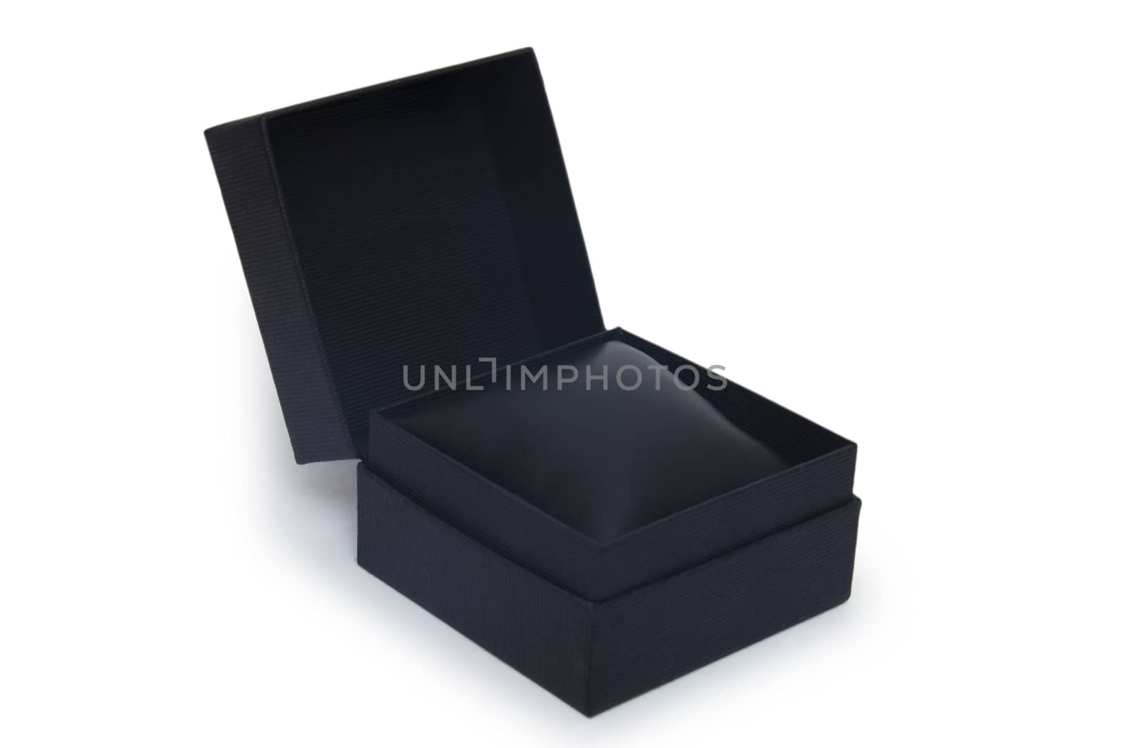 Open black gift box isolated on white