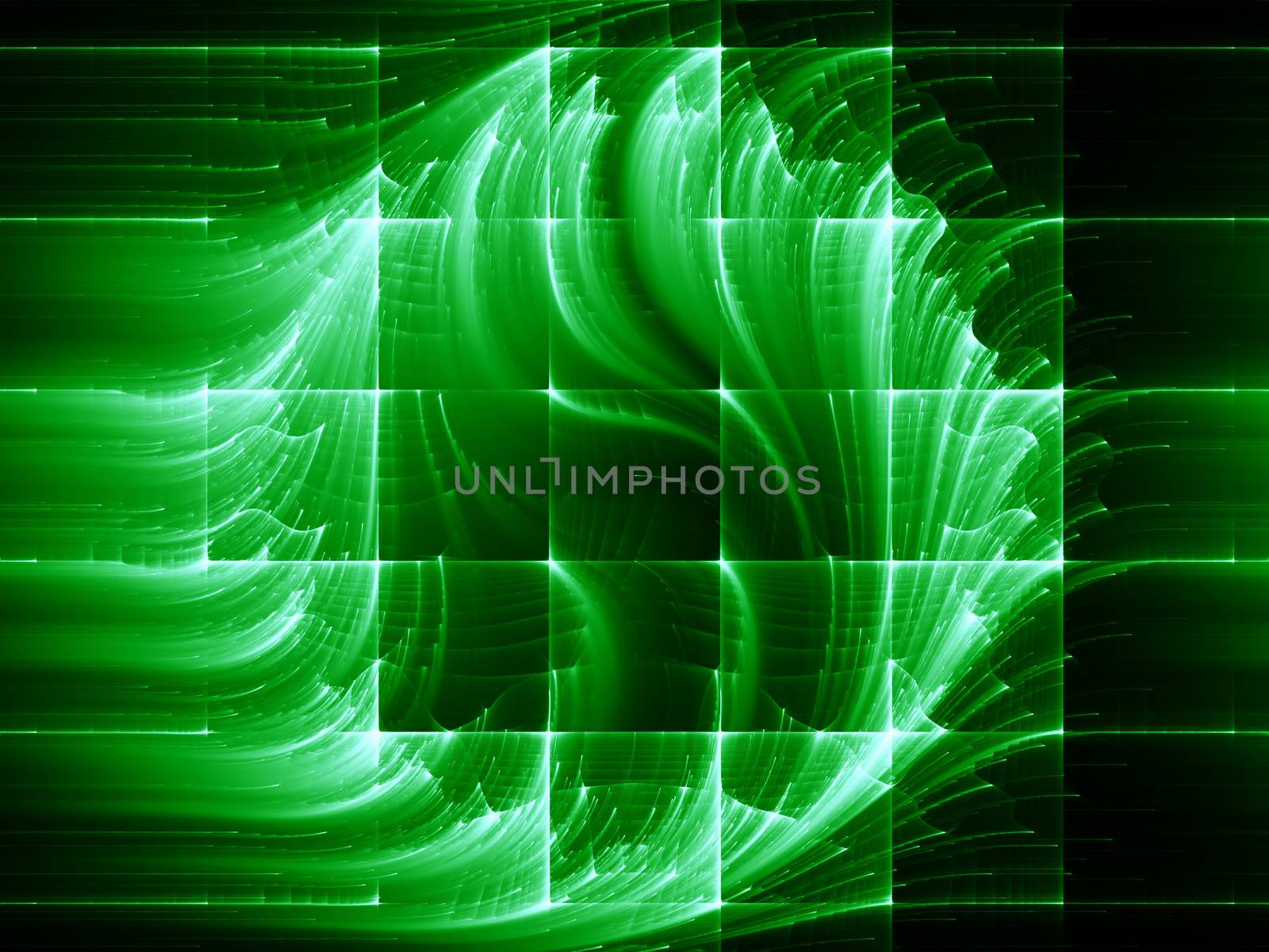 Dynamic Background series. Artistic abstraction composed of fractal motion textures on the subject of science, technology and design