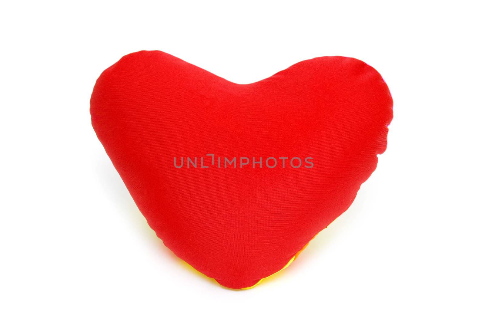 Heart pillow isolated on white background