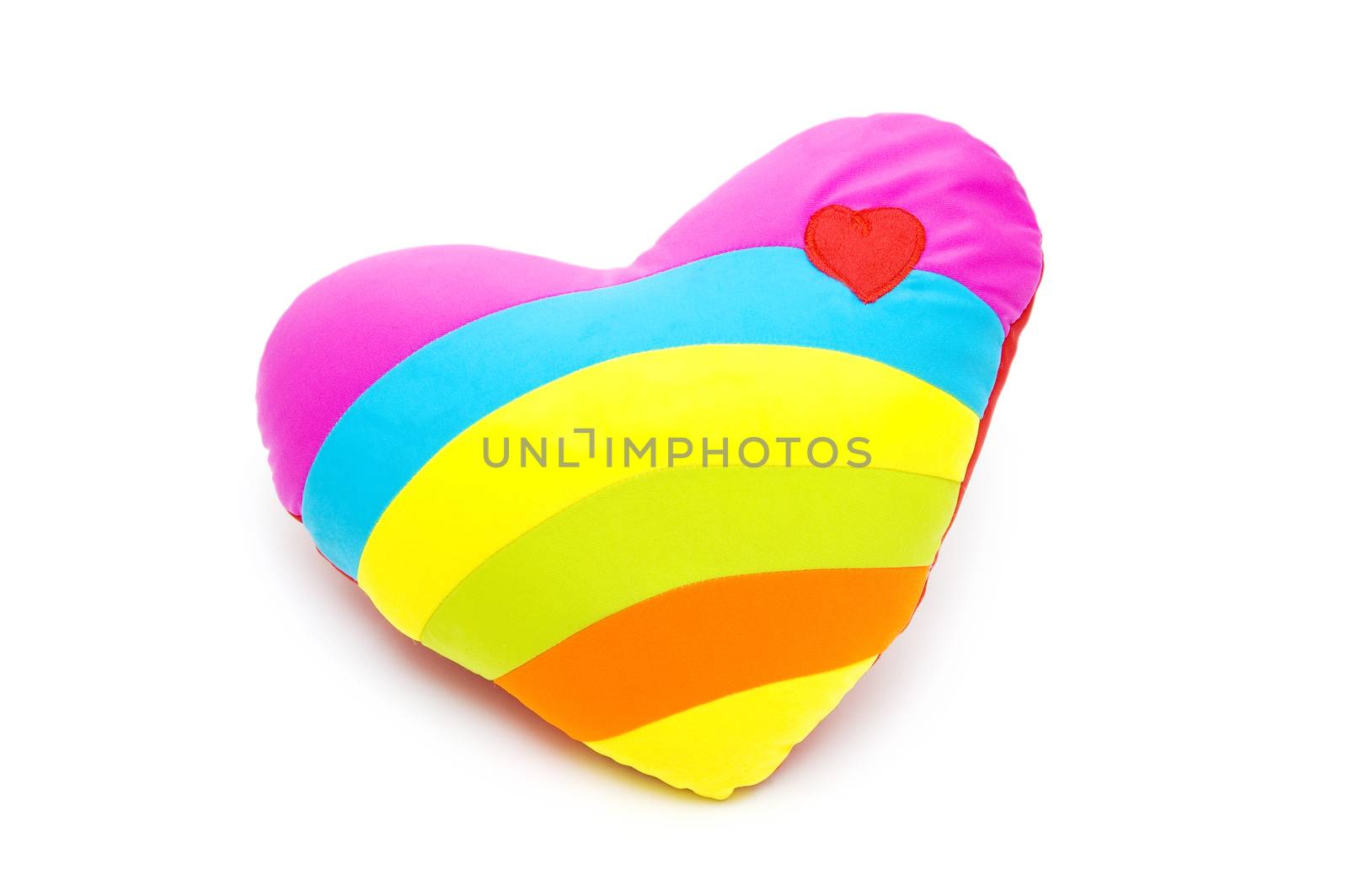 Heart pillow isolated on white background 