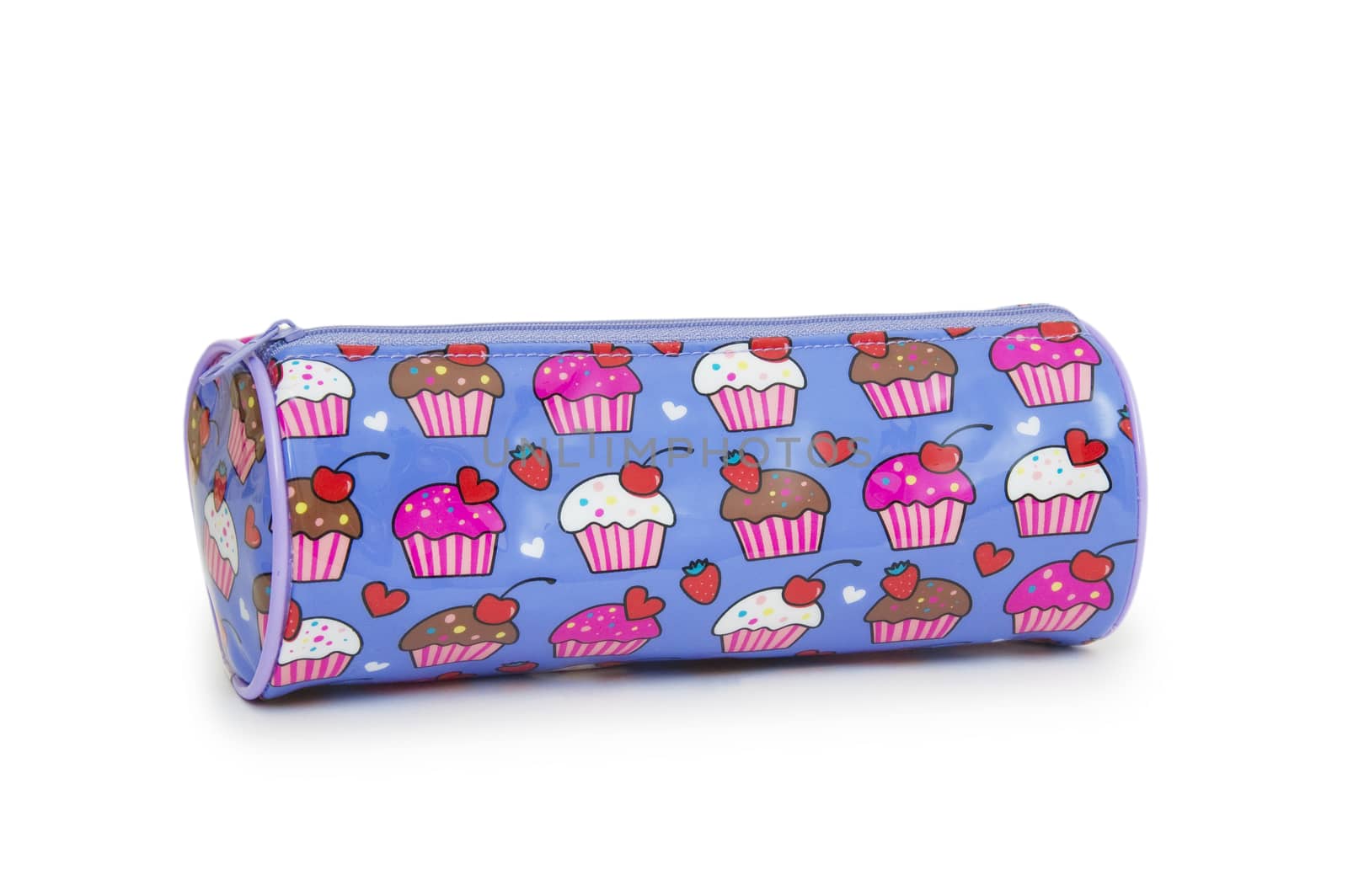 A pencil case isolated against a white background