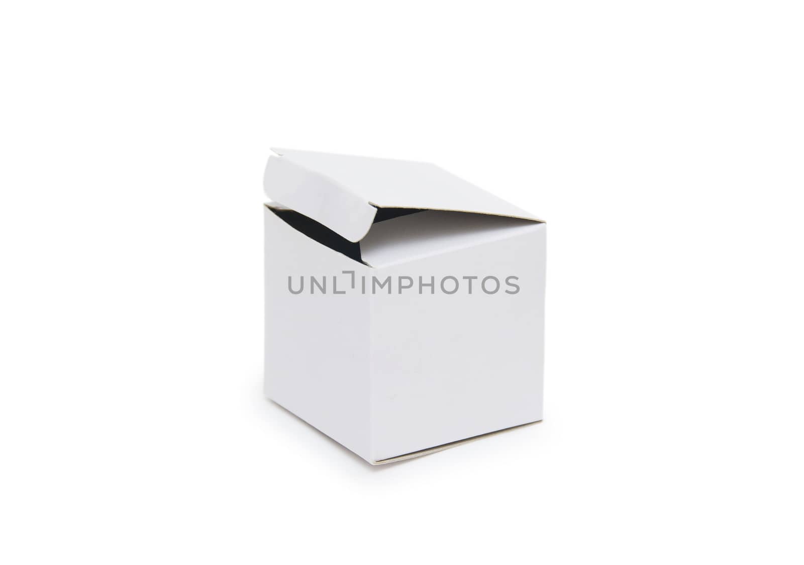 White paper gift box on isolated background by cocoo