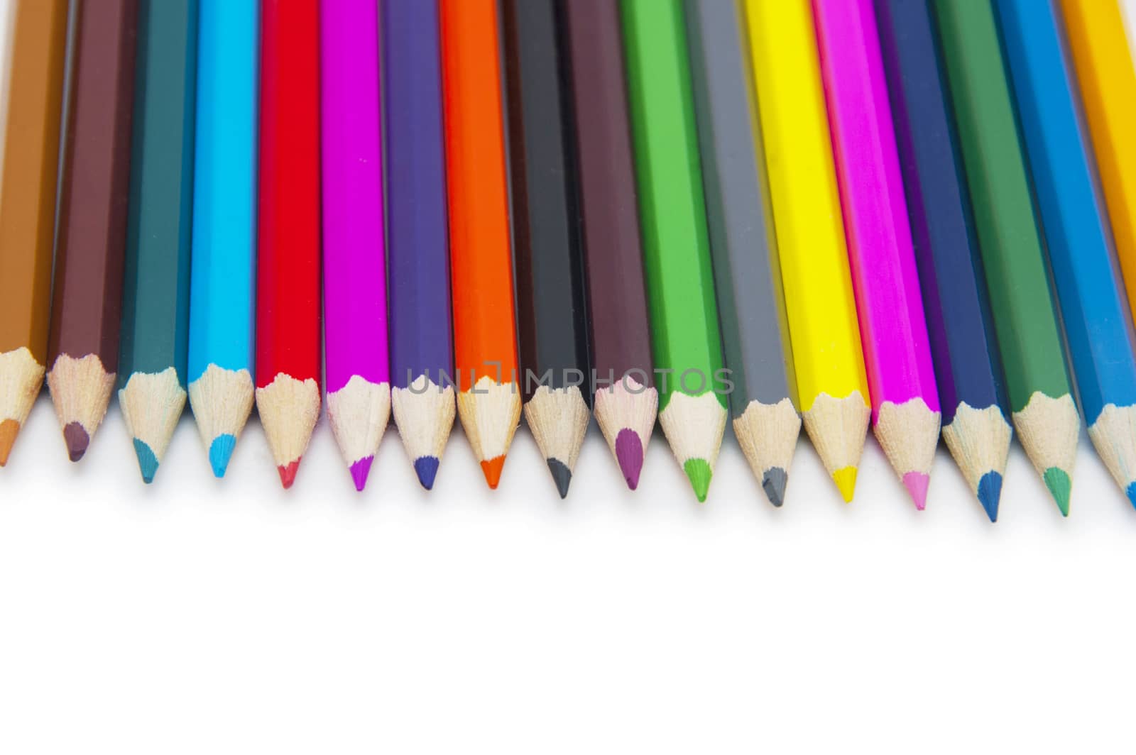 Color pencils isolated on white