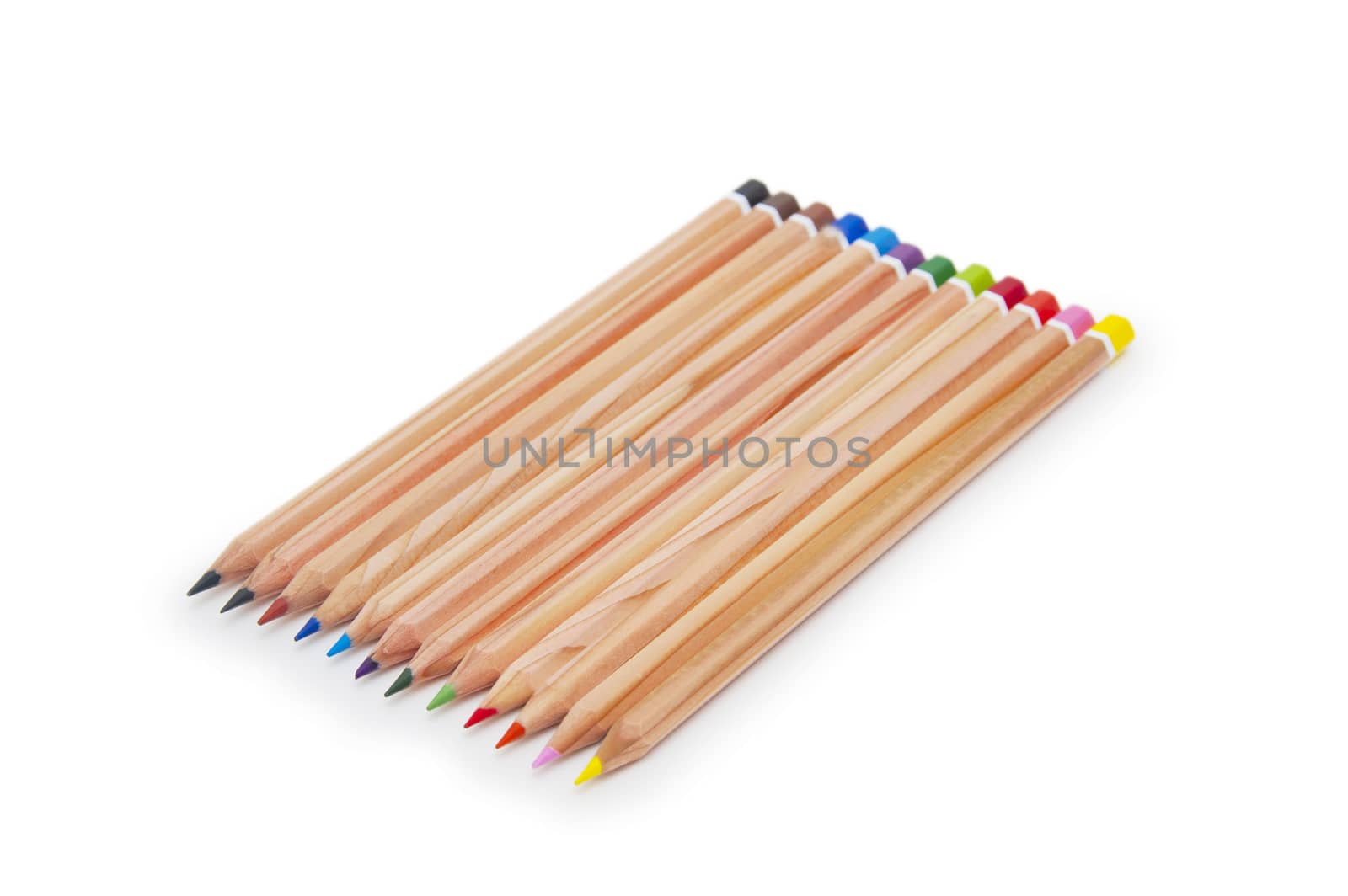 Color pencils isolated on white 