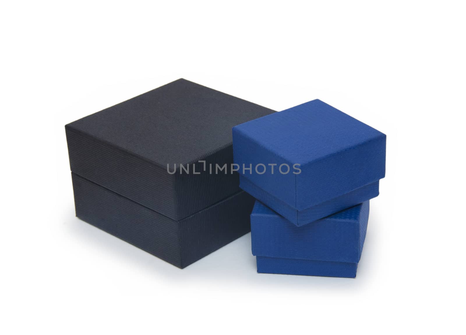 Black and blue boxes isolated on white  by cocoo