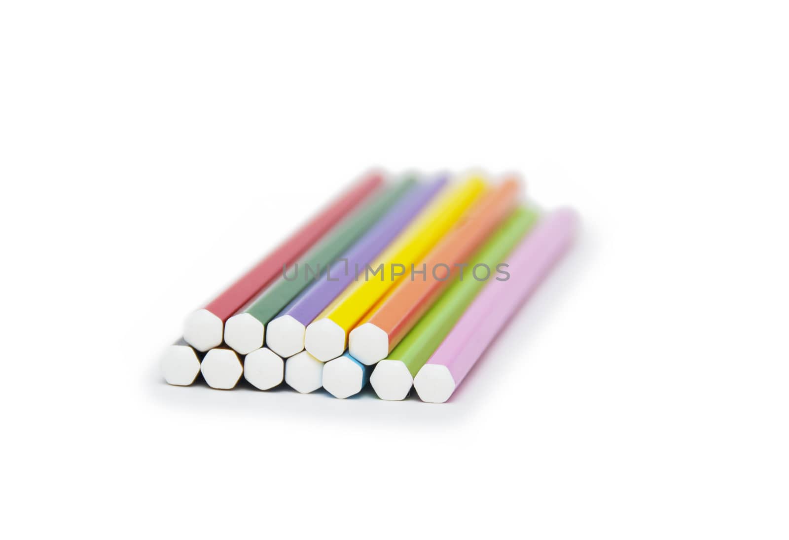 Color pencils isolated on white  by cocoo