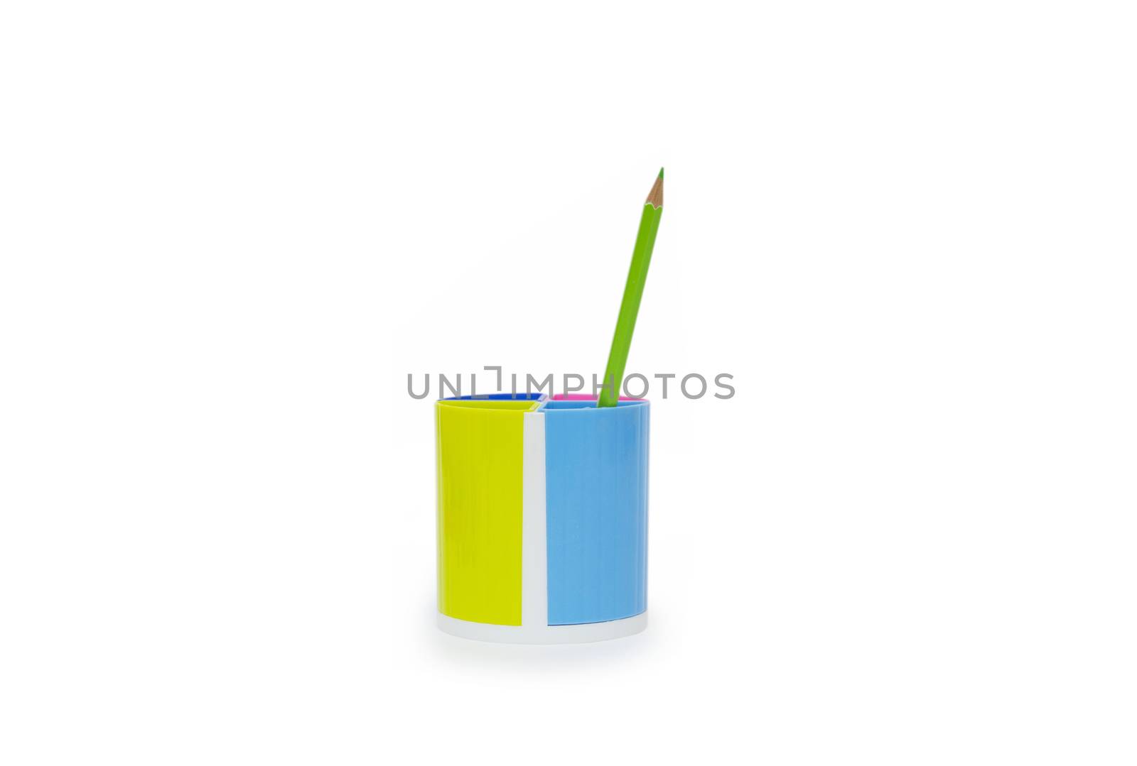 pencil in holder isolated on white background