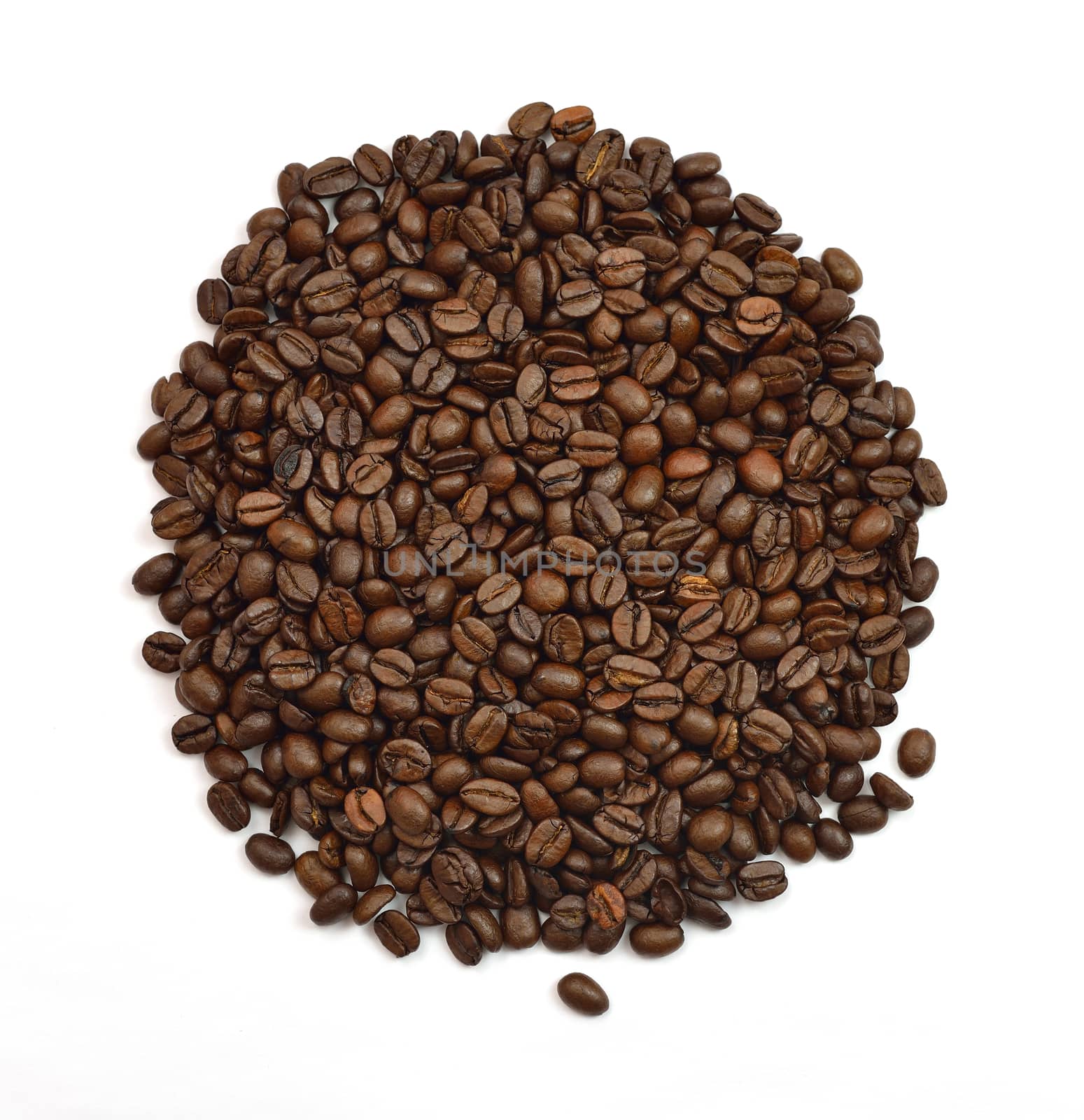 Coffee beans. Isolated on the white background
