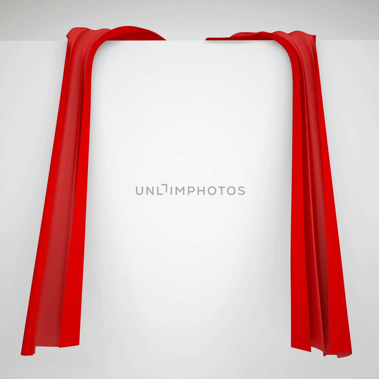 Red cloth on a white wall by cherezoff