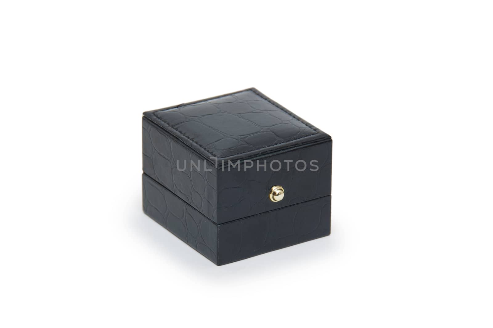 Black gift box isolated on white by cocoo