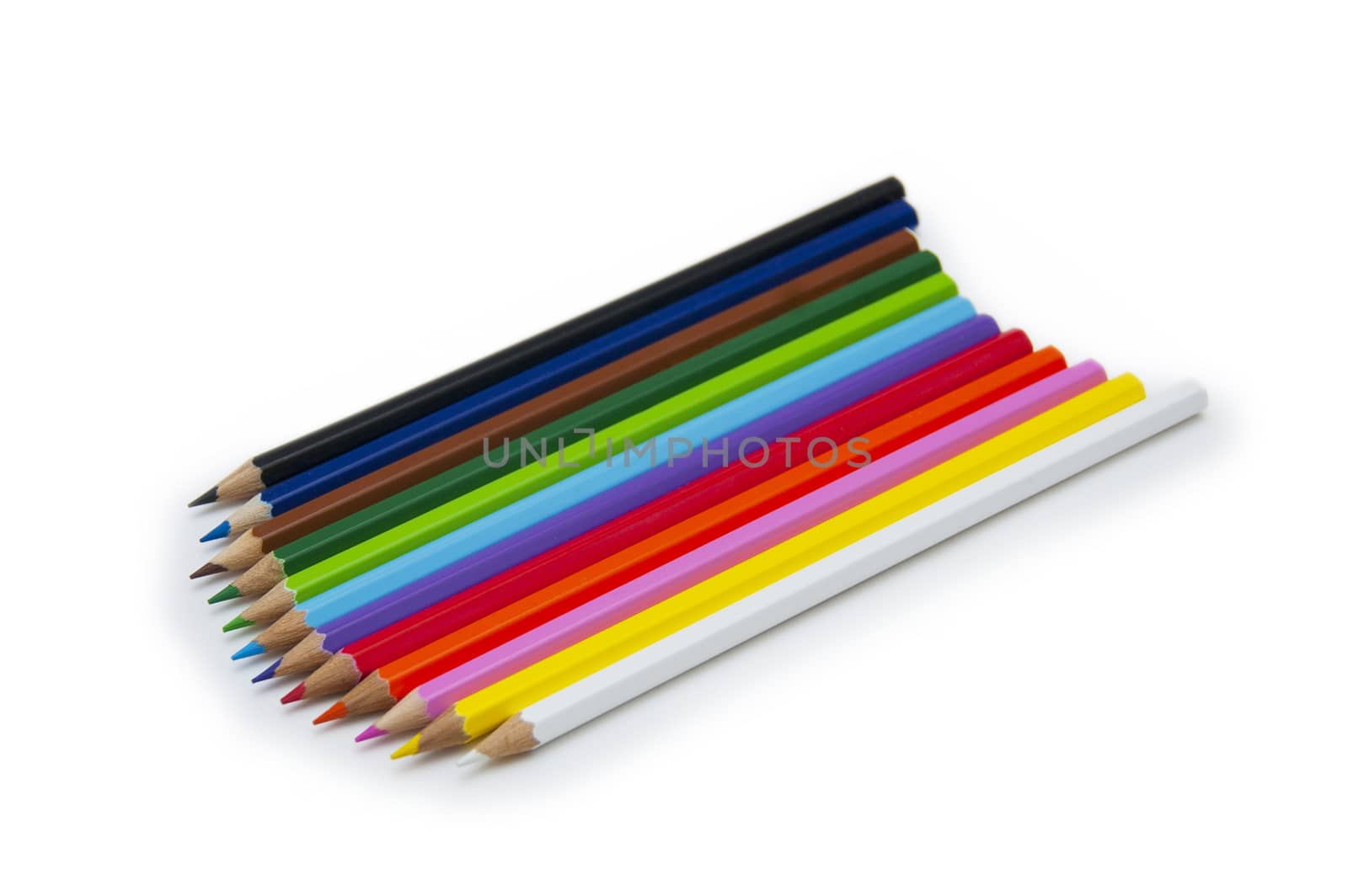 Color pencils isolated on white 