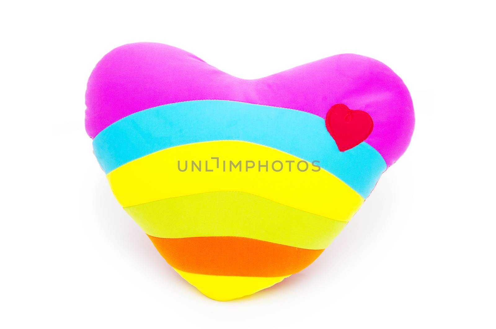 Heart pillow isolated on white background