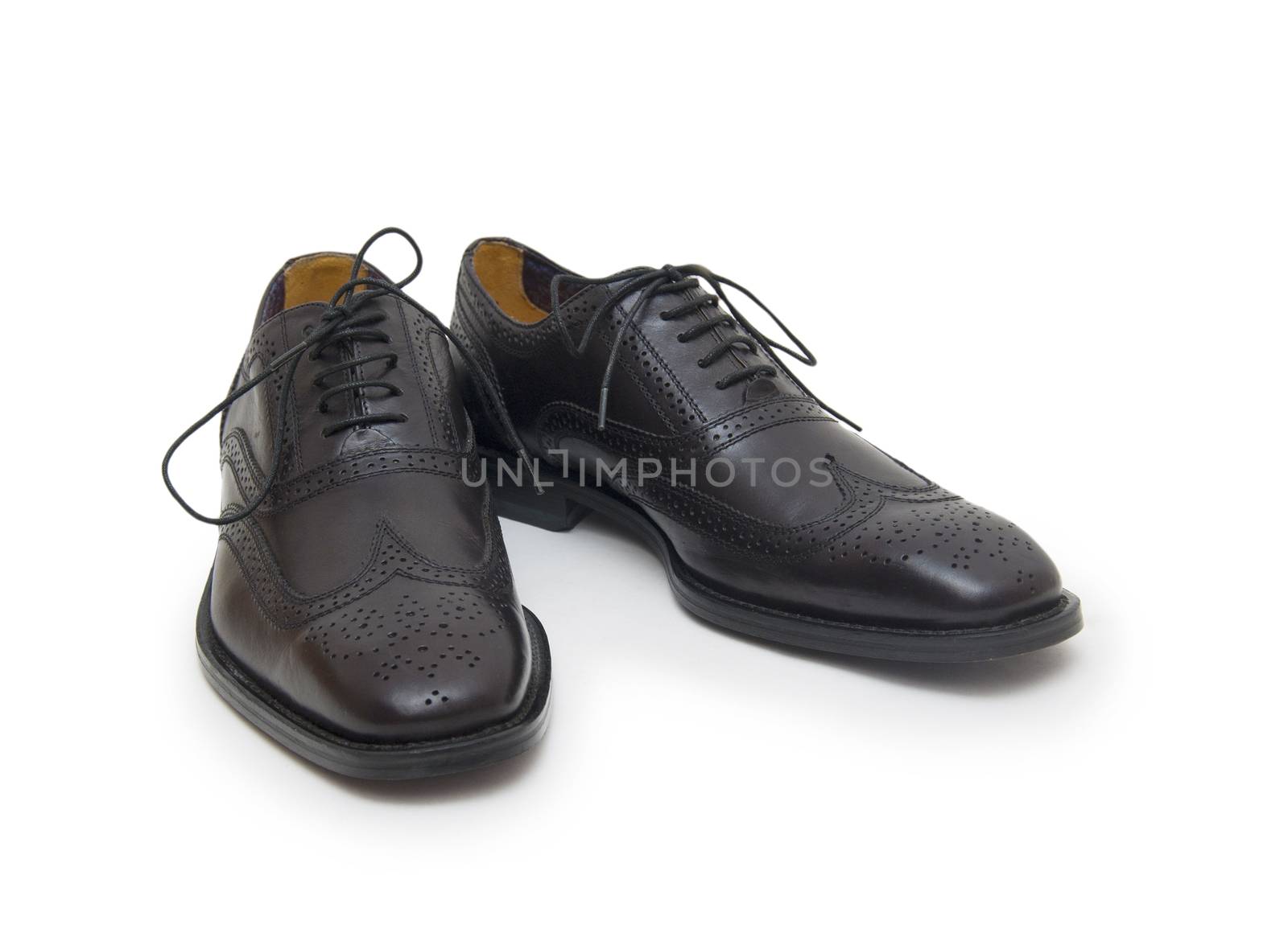 The black man's shoes isolated on white background. 