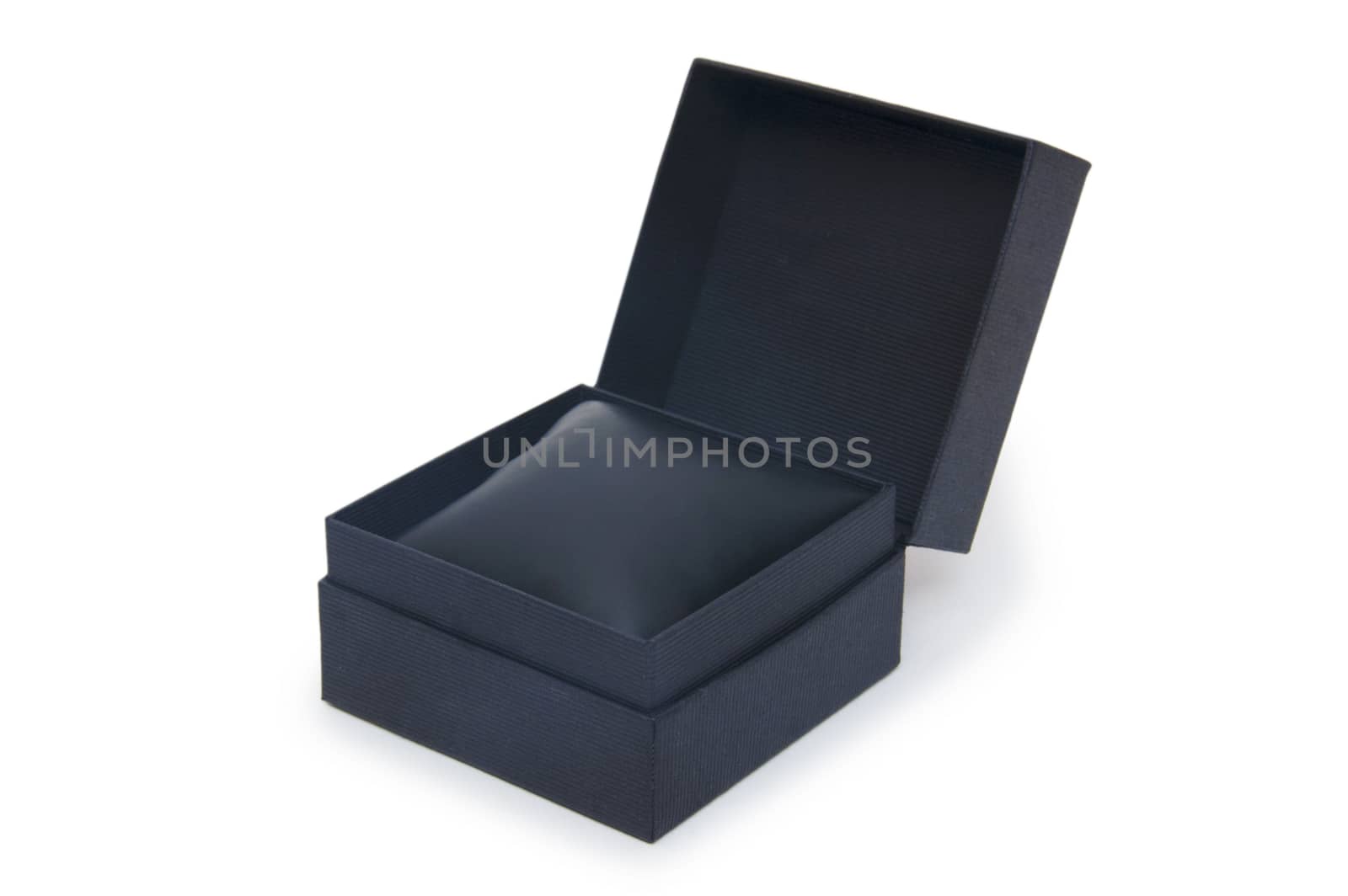 Open black gift box isolated on white