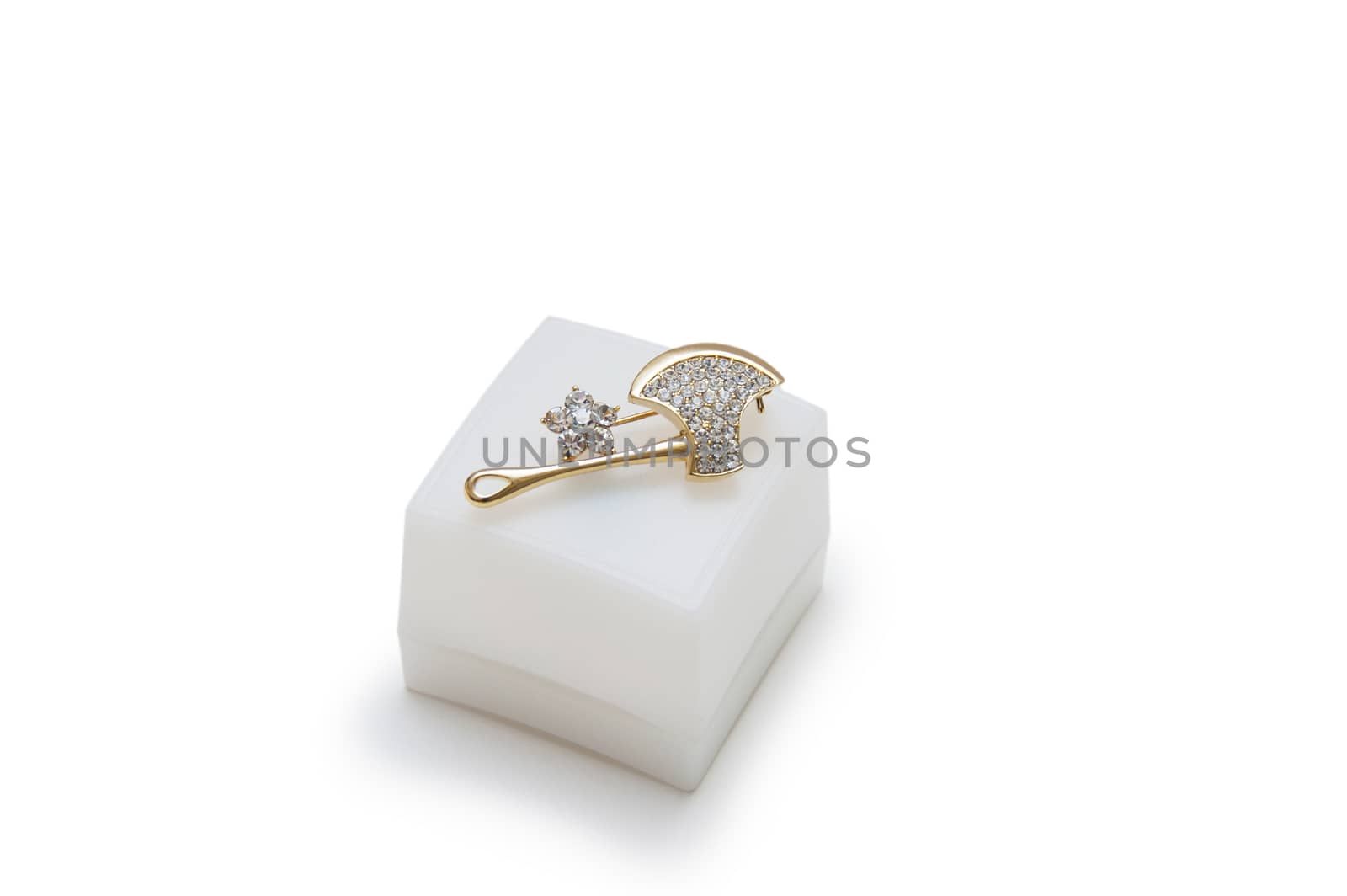 Beautiful brooch on a white background