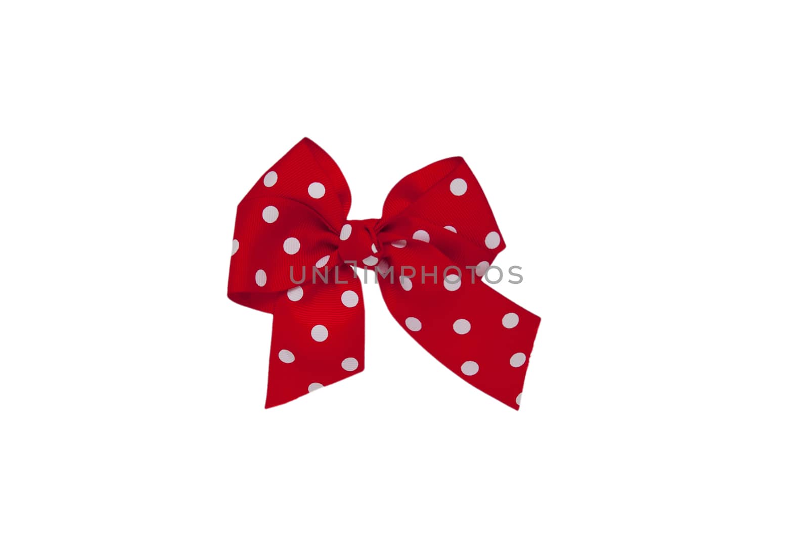 red bow made of ribbon isolated on white background