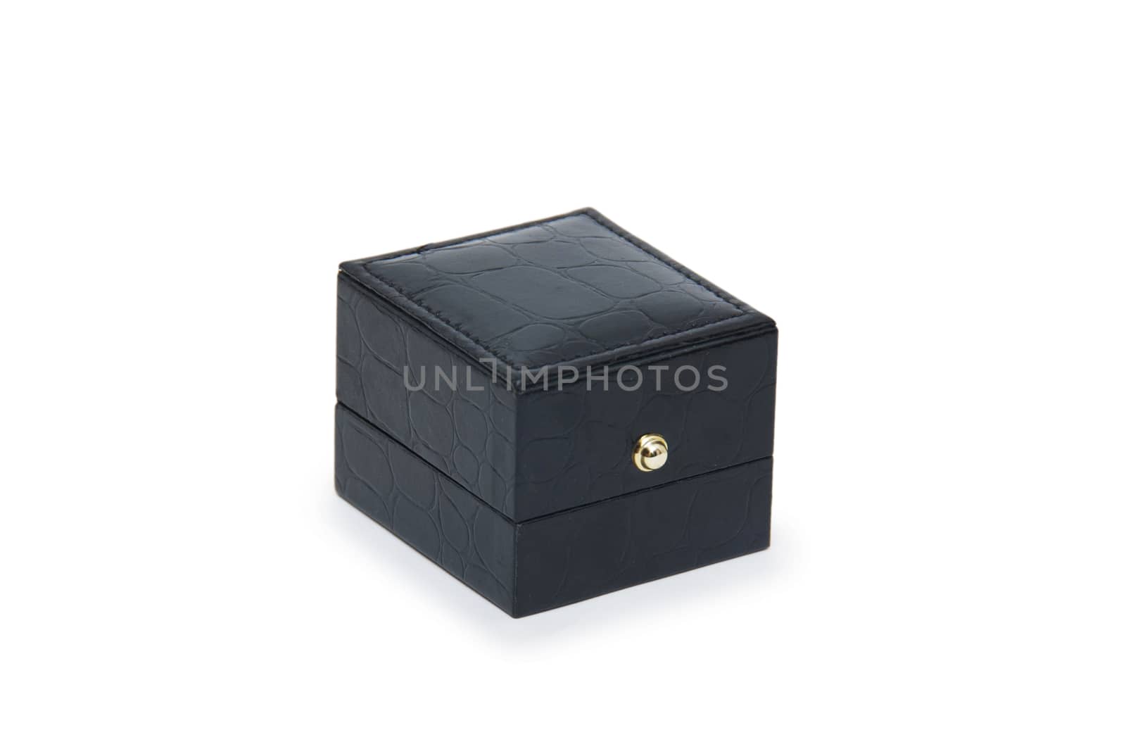 Black gift box isolated on white by cocoo