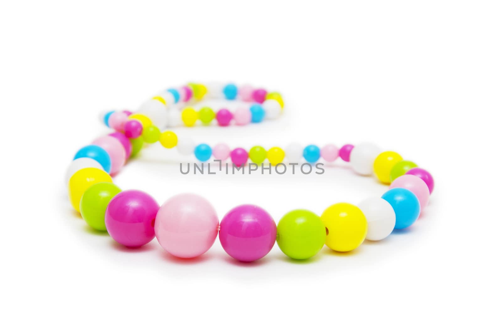 necklace closeup on a white background