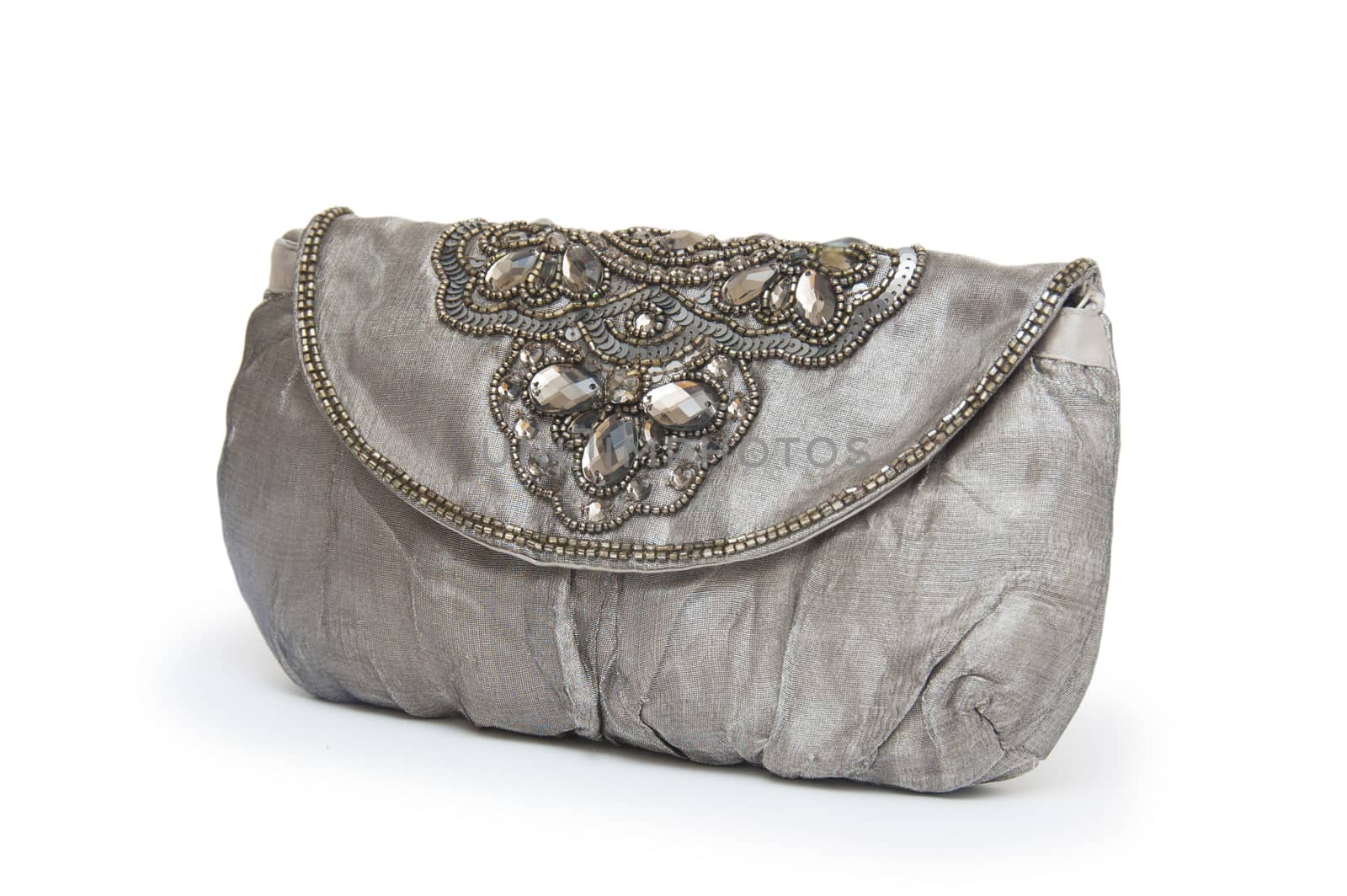 Elegant woman bag on white