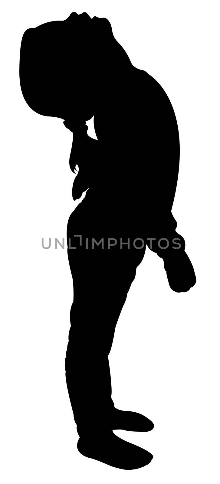 a child head looking up, silhouette vector