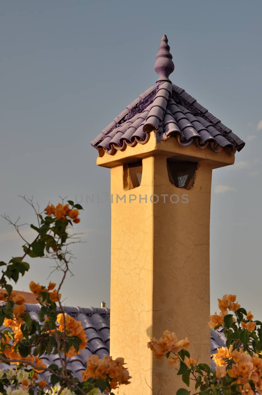 Arabic style chimney in Morocco