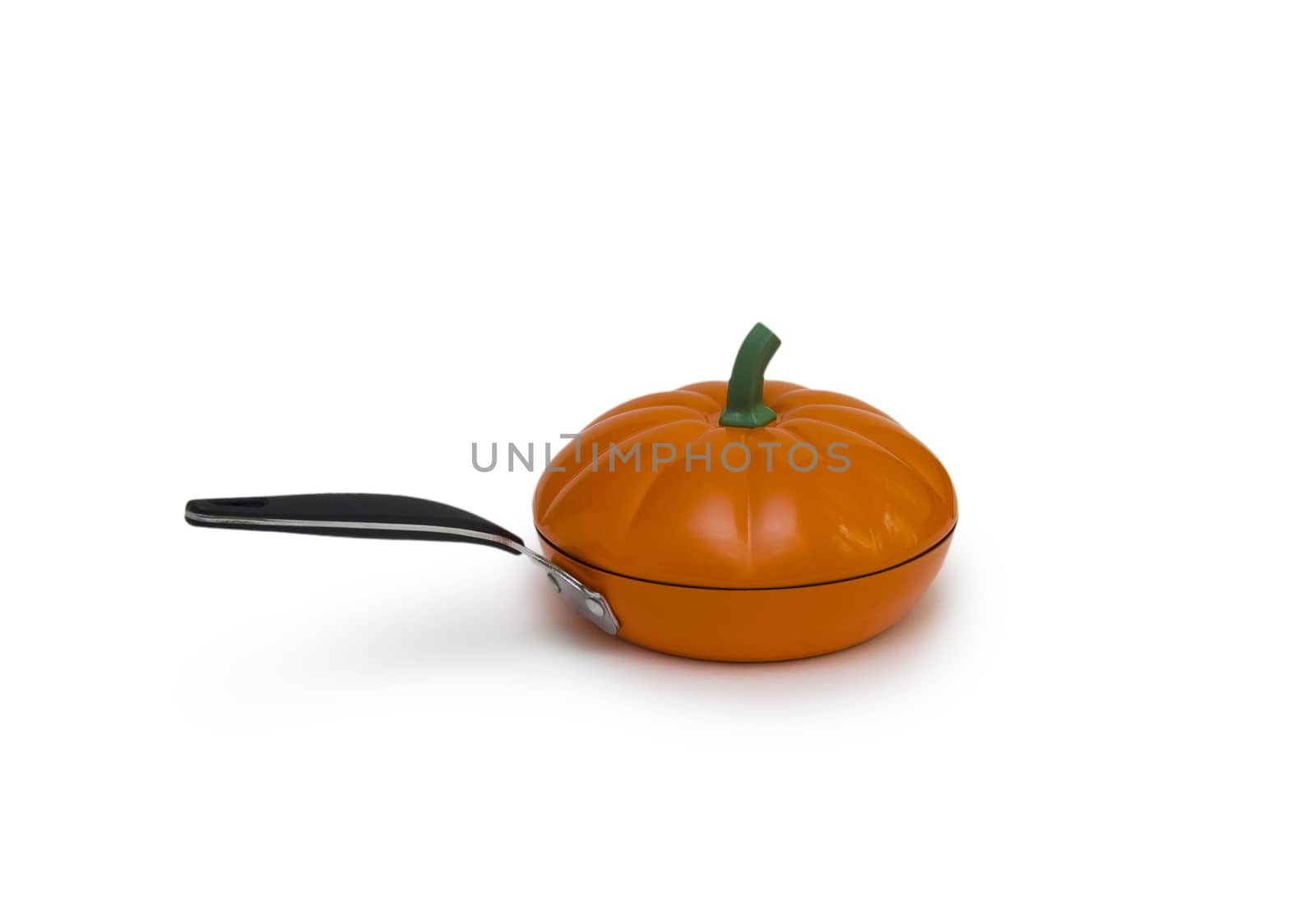 Orange frying pan isolated