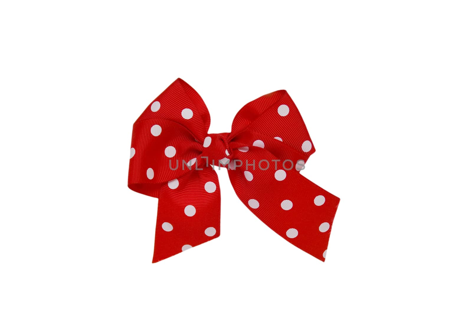 red bow made of ribbon isolated on white background 